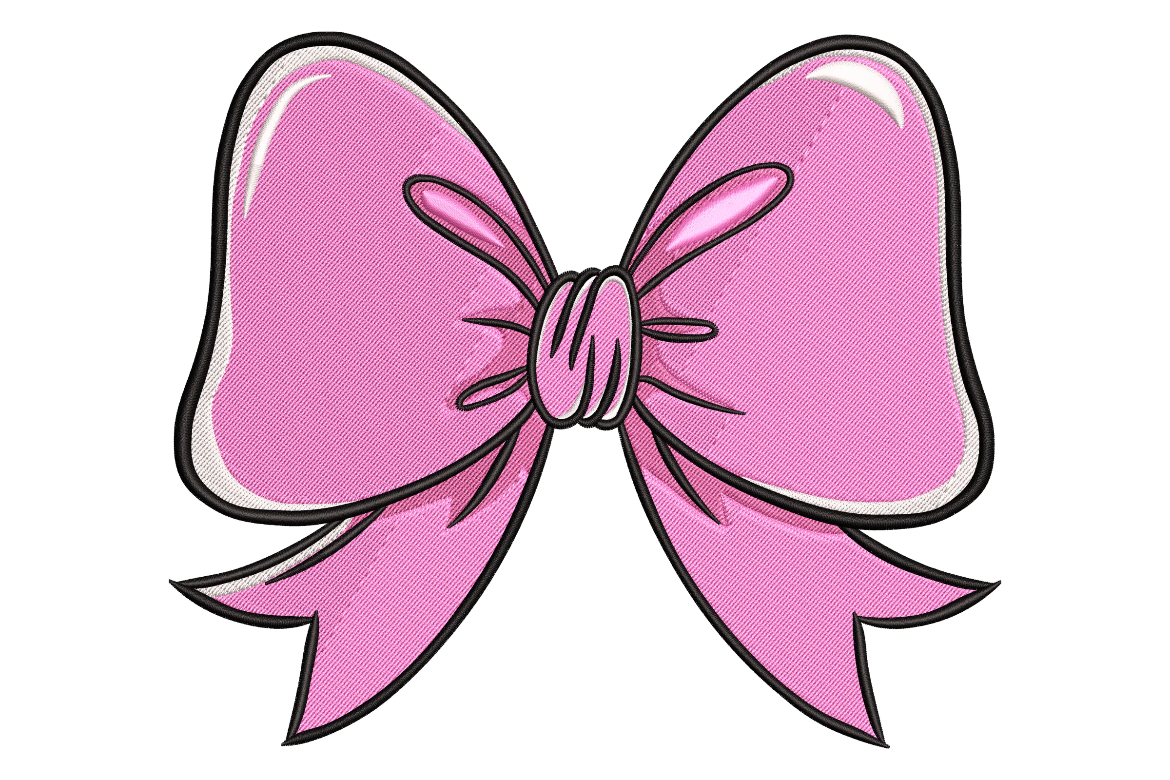 Pink Bow Embroidery Design File