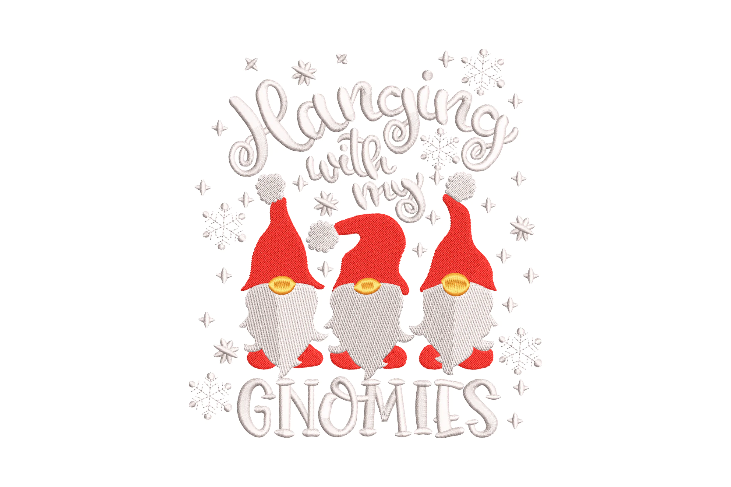Hangin with My Gnomies Embroidery Design