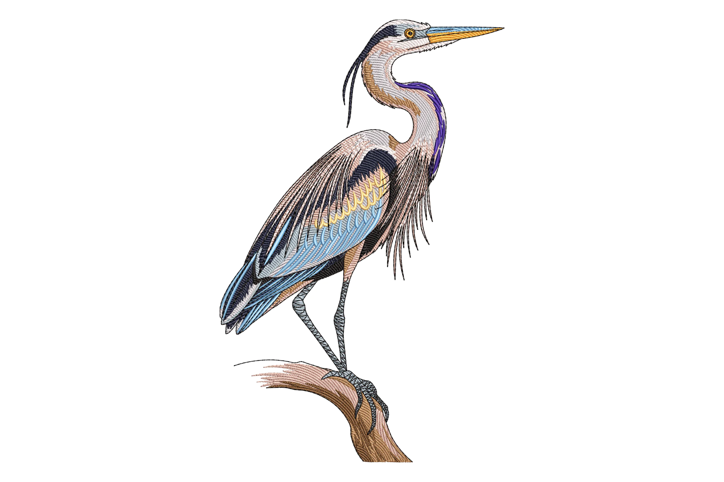Great Blue Heron Embroidery Design