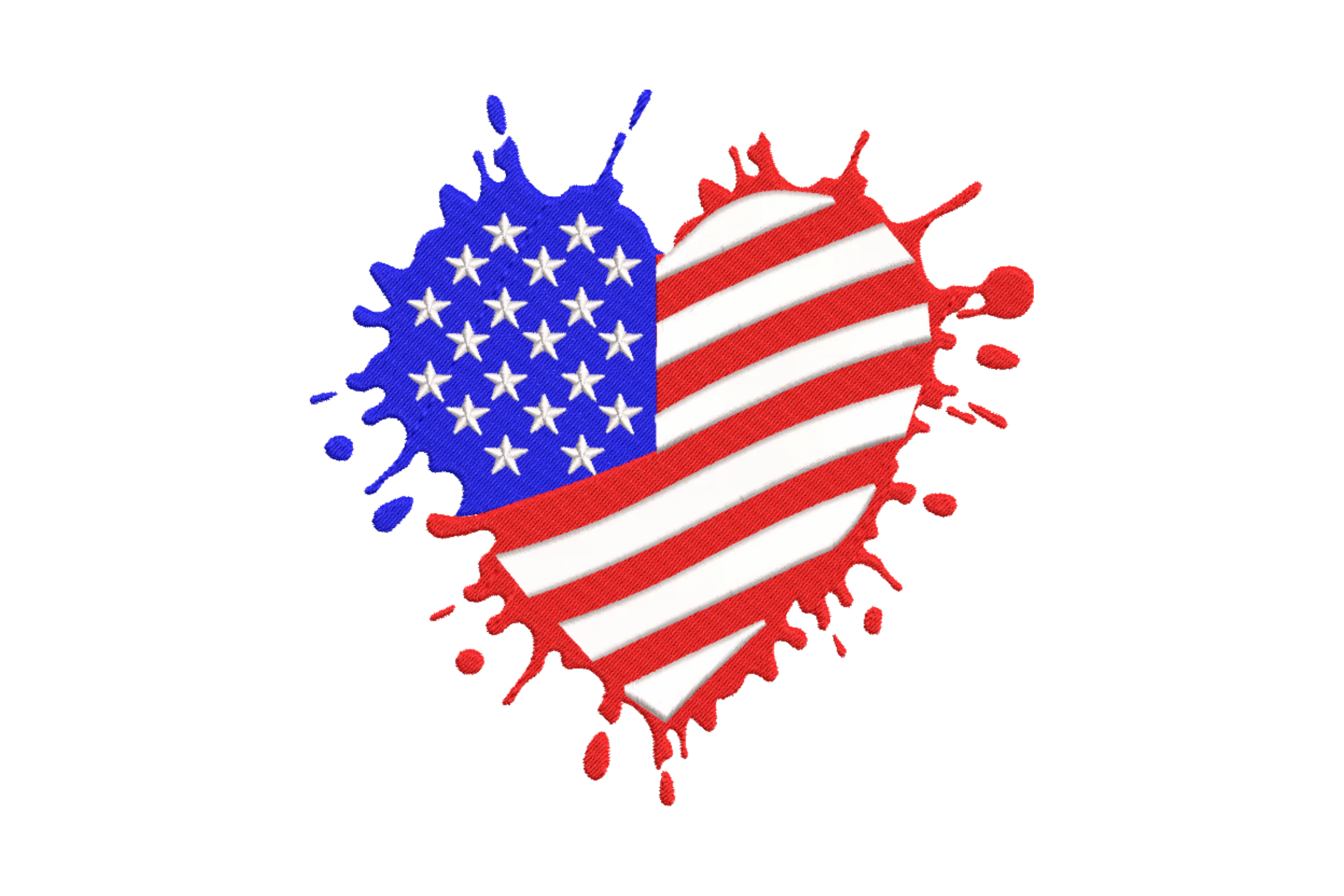 American Heart Embroidery Design