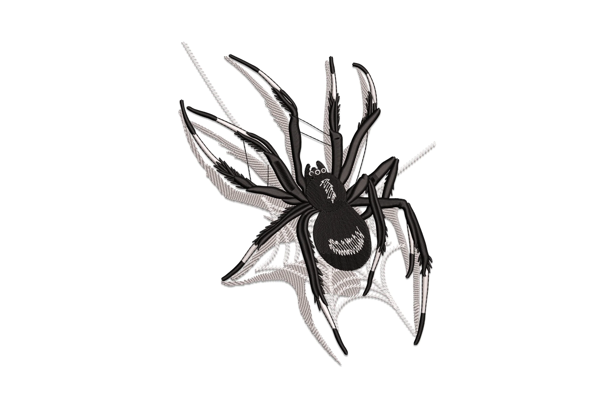 Black and White Spider Embroidery Design