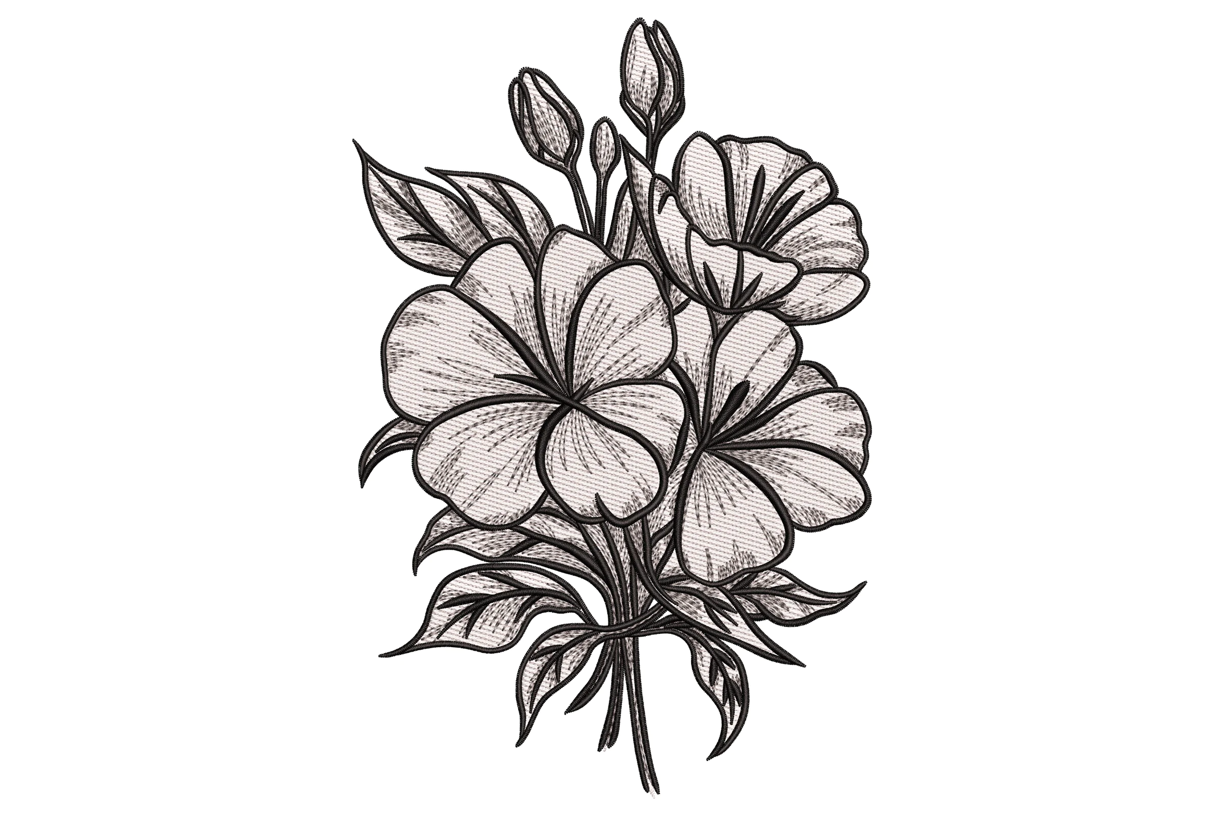 Elegant Floral Bouquet Embroidery Design