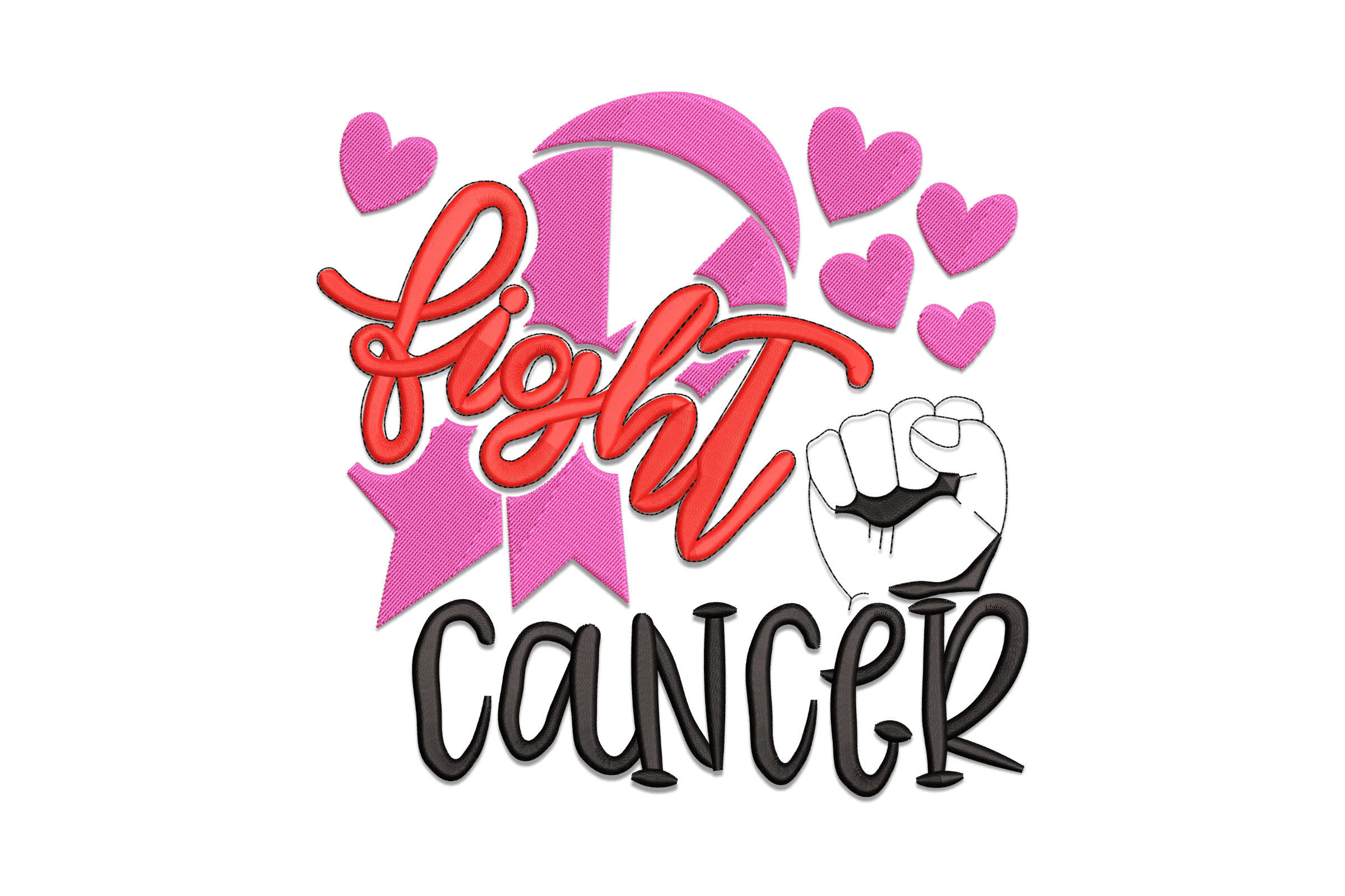 Fight Cancer Embroidery Design File