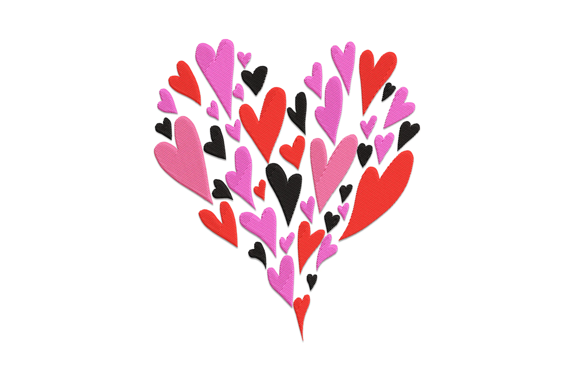 Love Heart Quote Embroidery Design Pattern