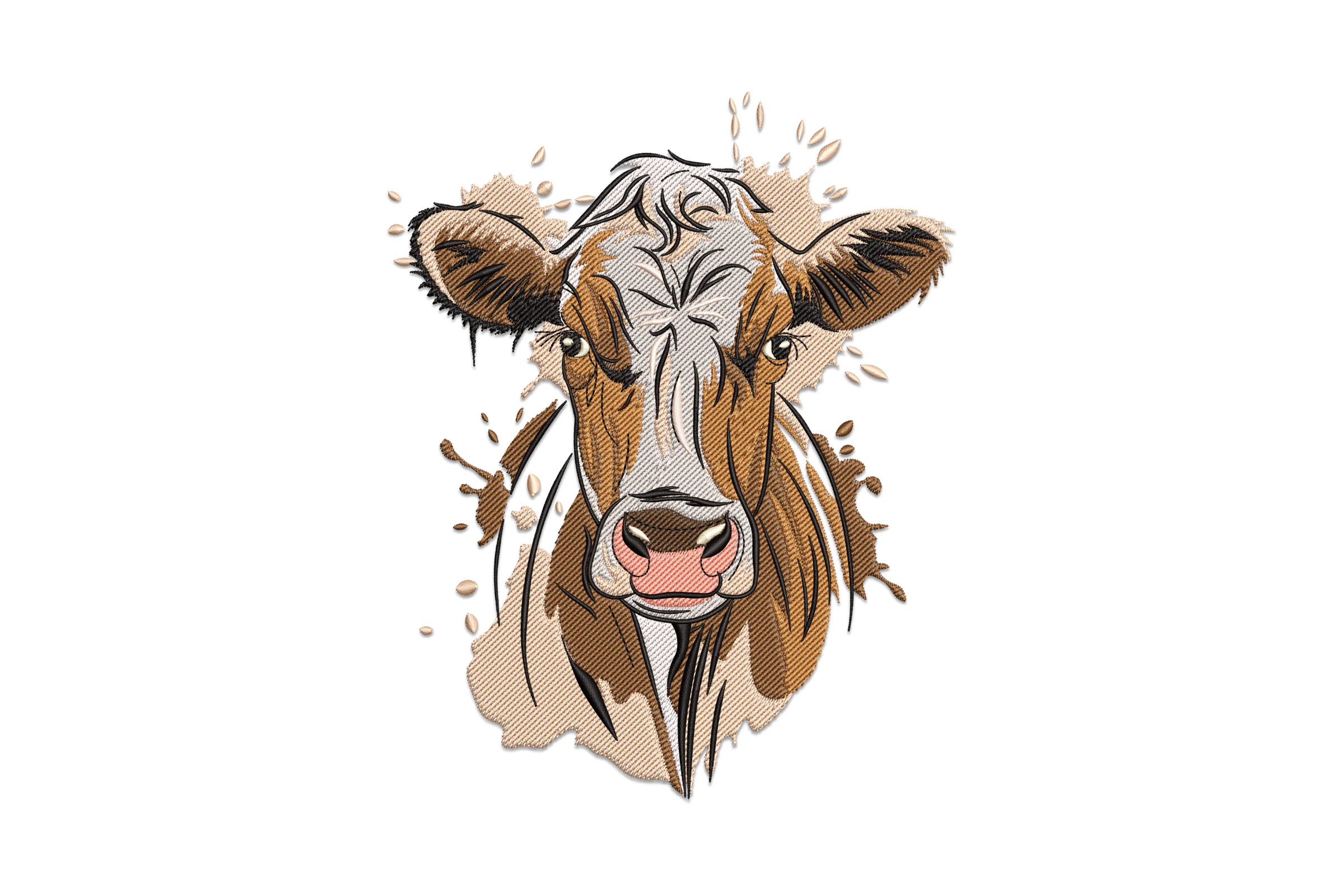 Beautiful Cow Head Machine Embroidery Design