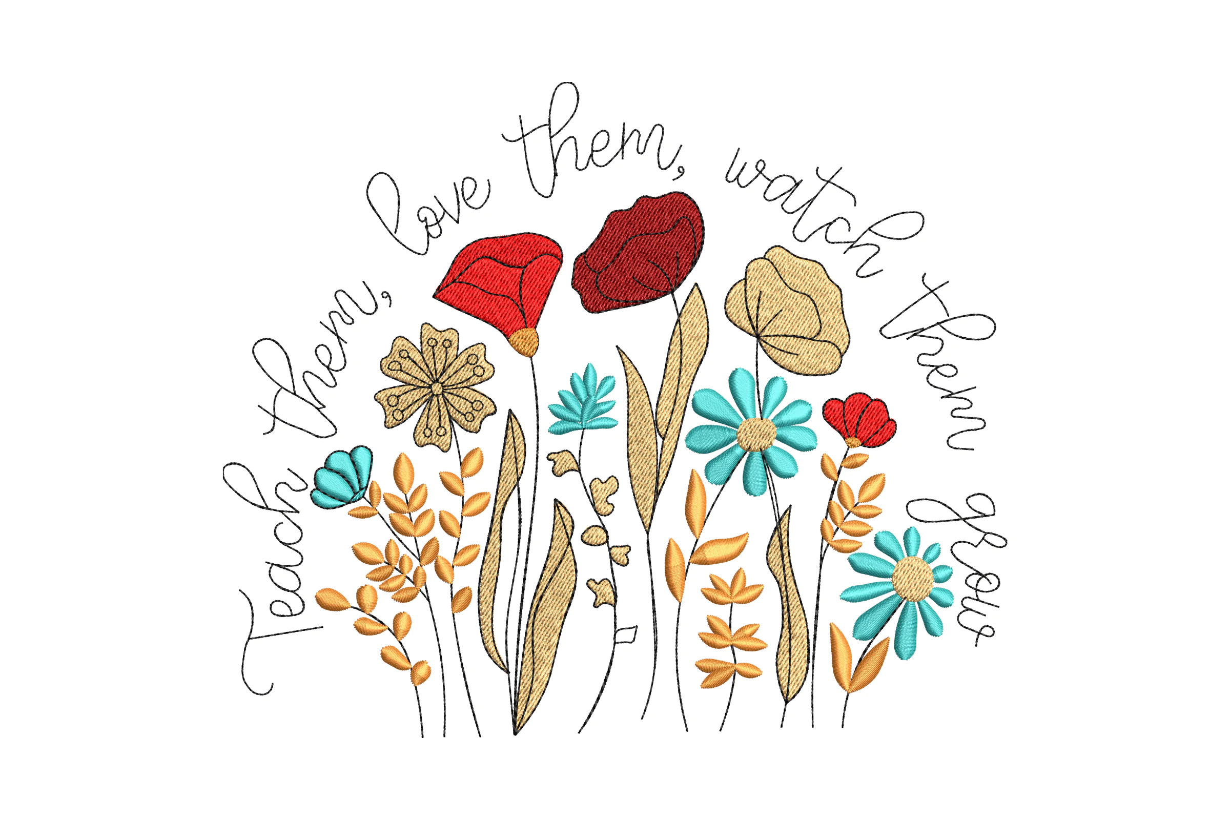 Teacher Quote Embroidery Design