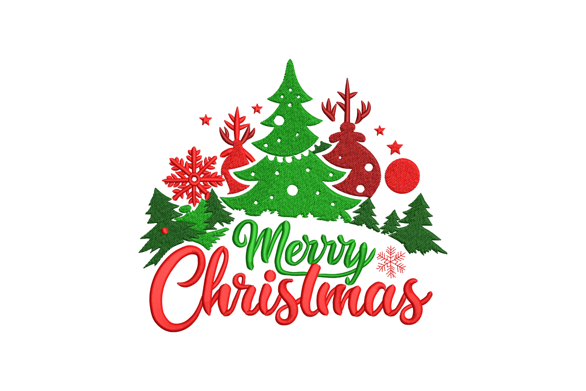 Merry Christmas Embroidery Design