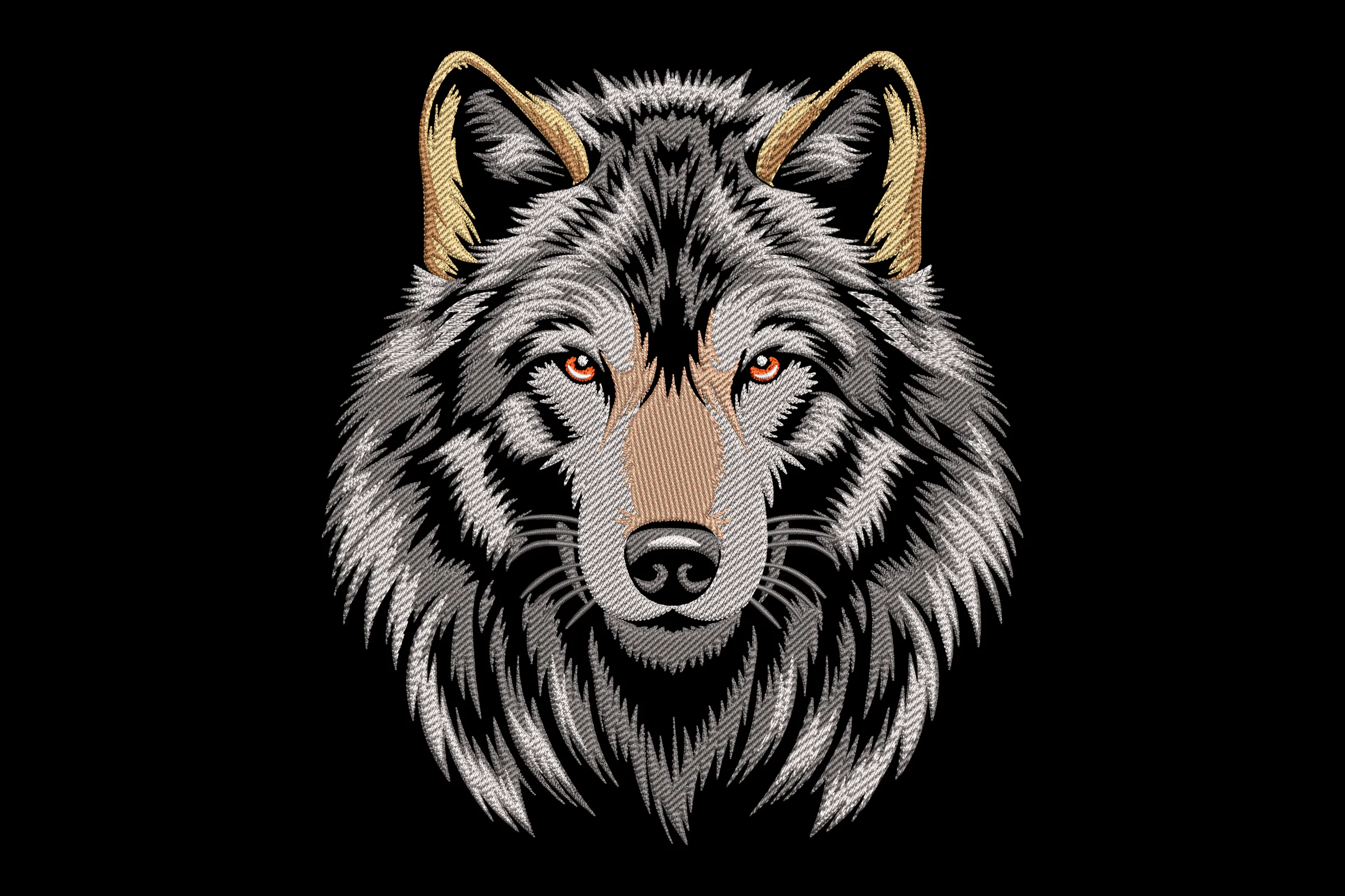 Fierce Wolf Embroidery Design