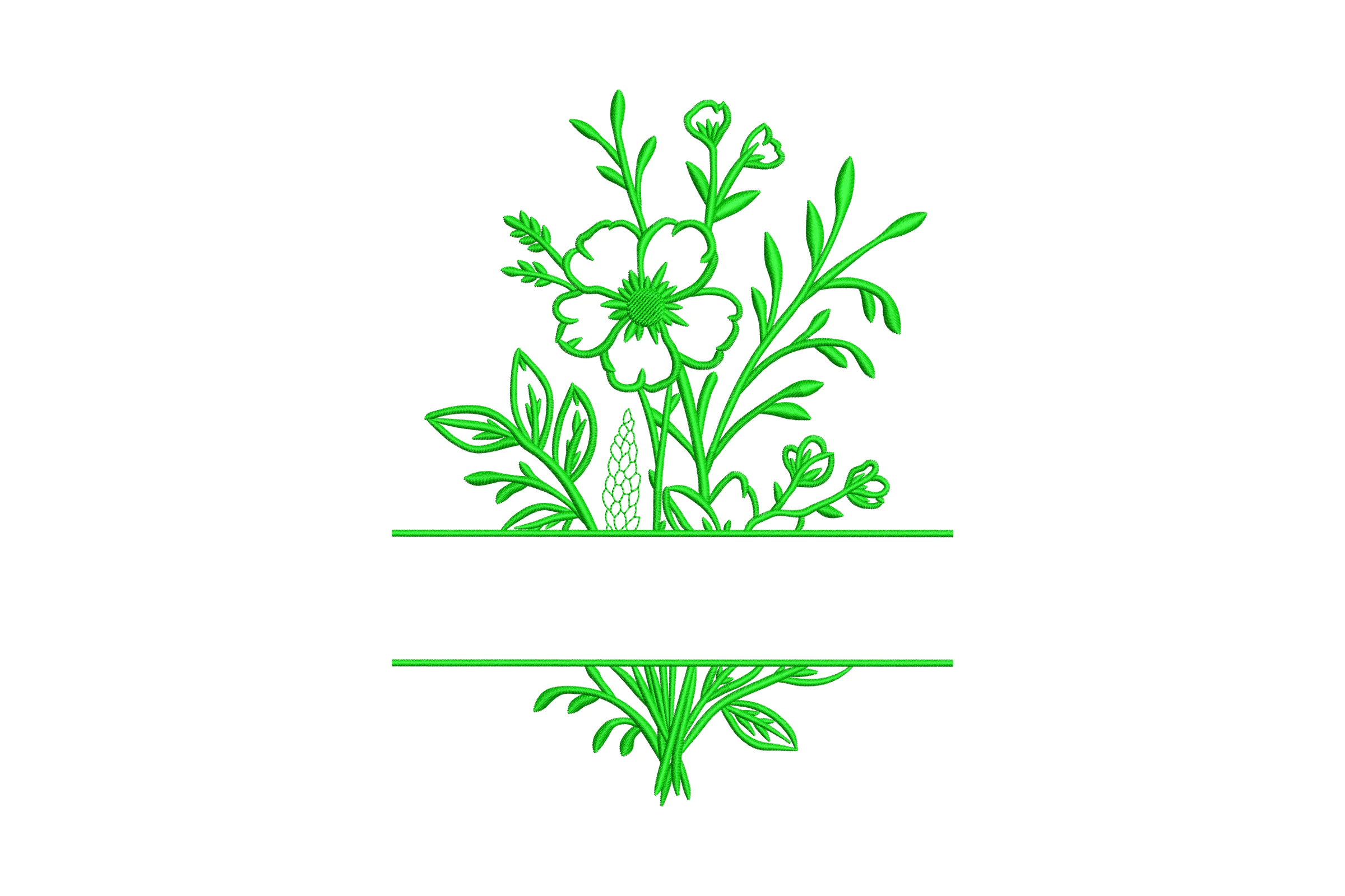 Floral Frame Embroidery Design