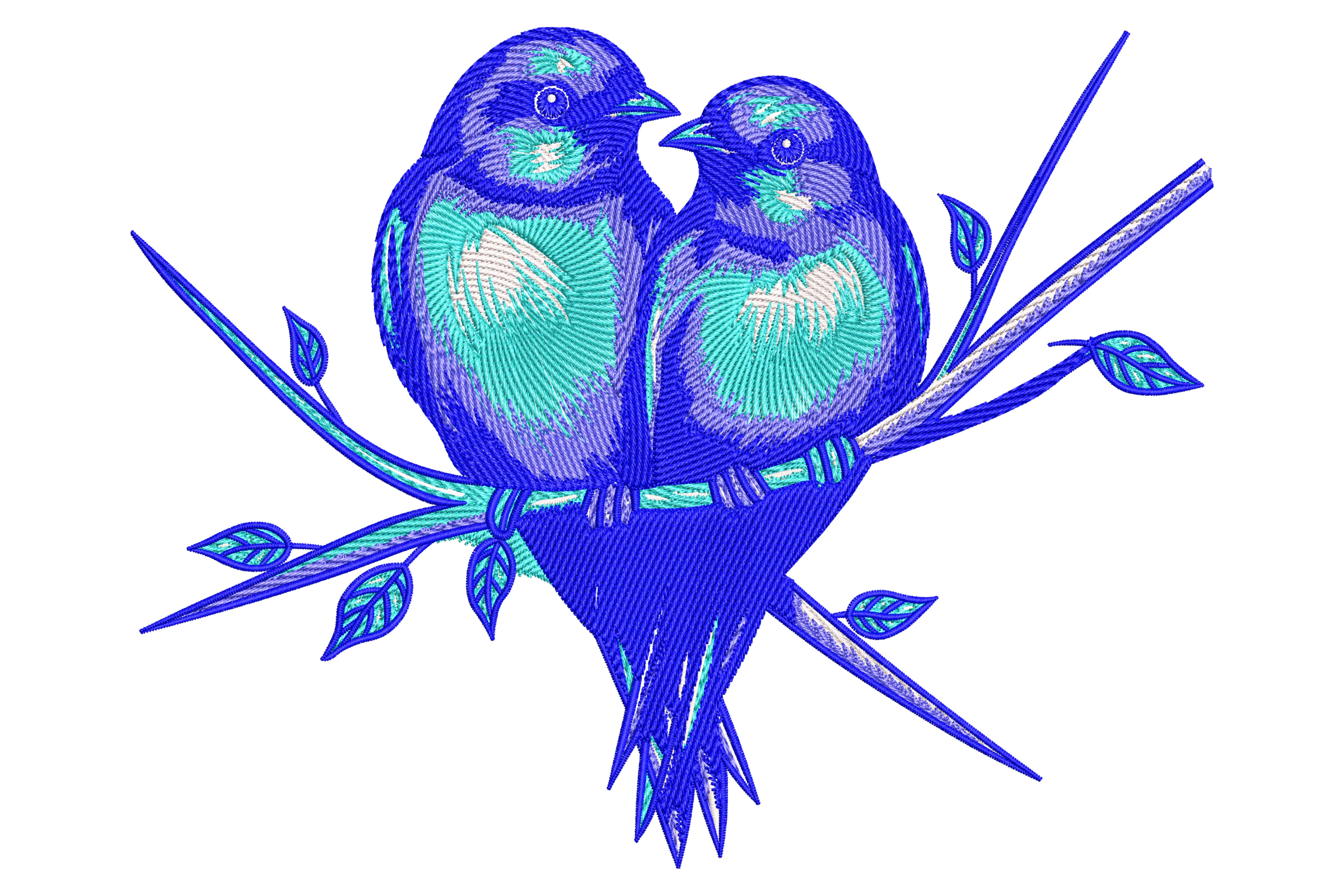 Birds in Love Embroidery Design