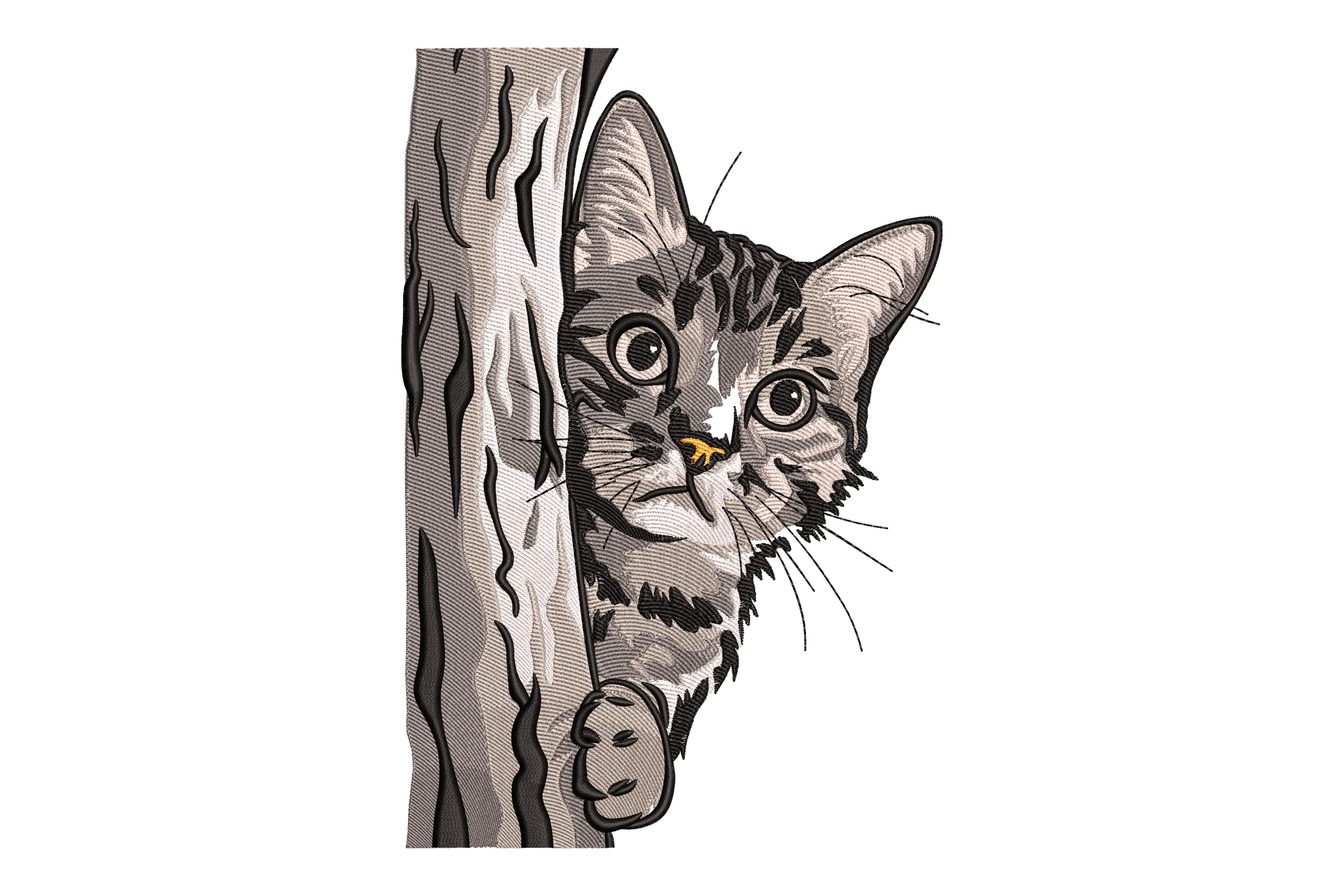 Kitten Peeking Embroidery Design