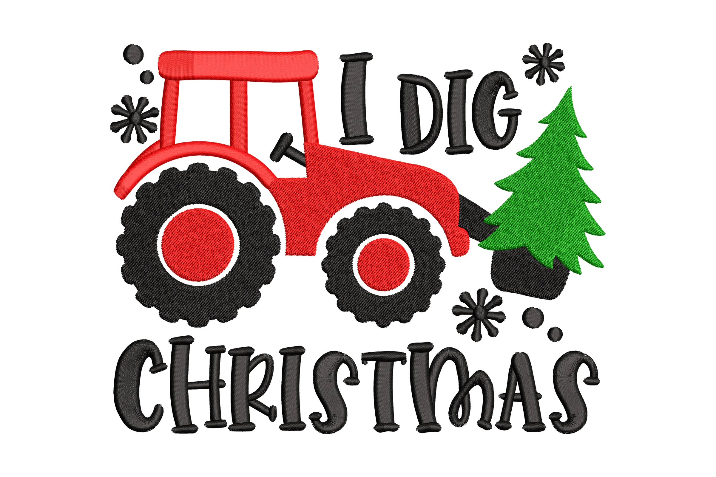 I Dig Christmas  Embroidery Design