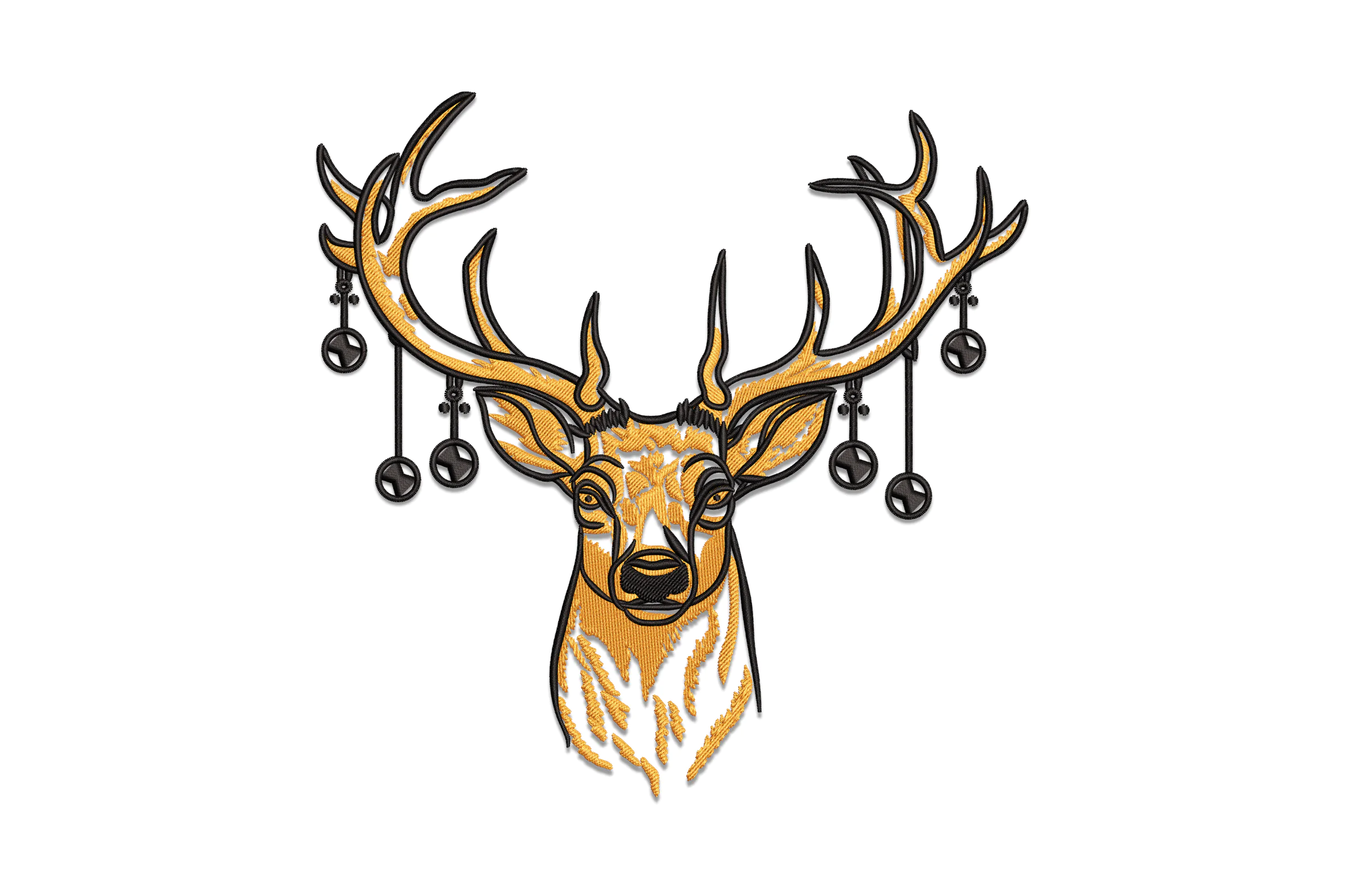 Christmas Reindeer Head Machine Embroidery Applique Design