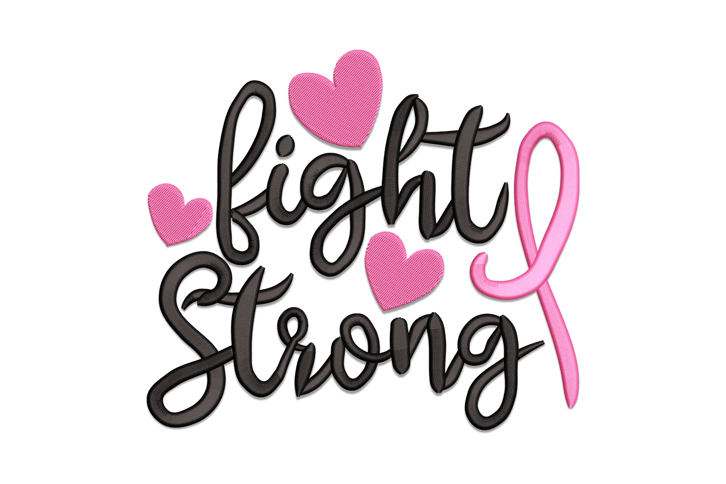 Fight Strong Breast Cancer Embroidery Design