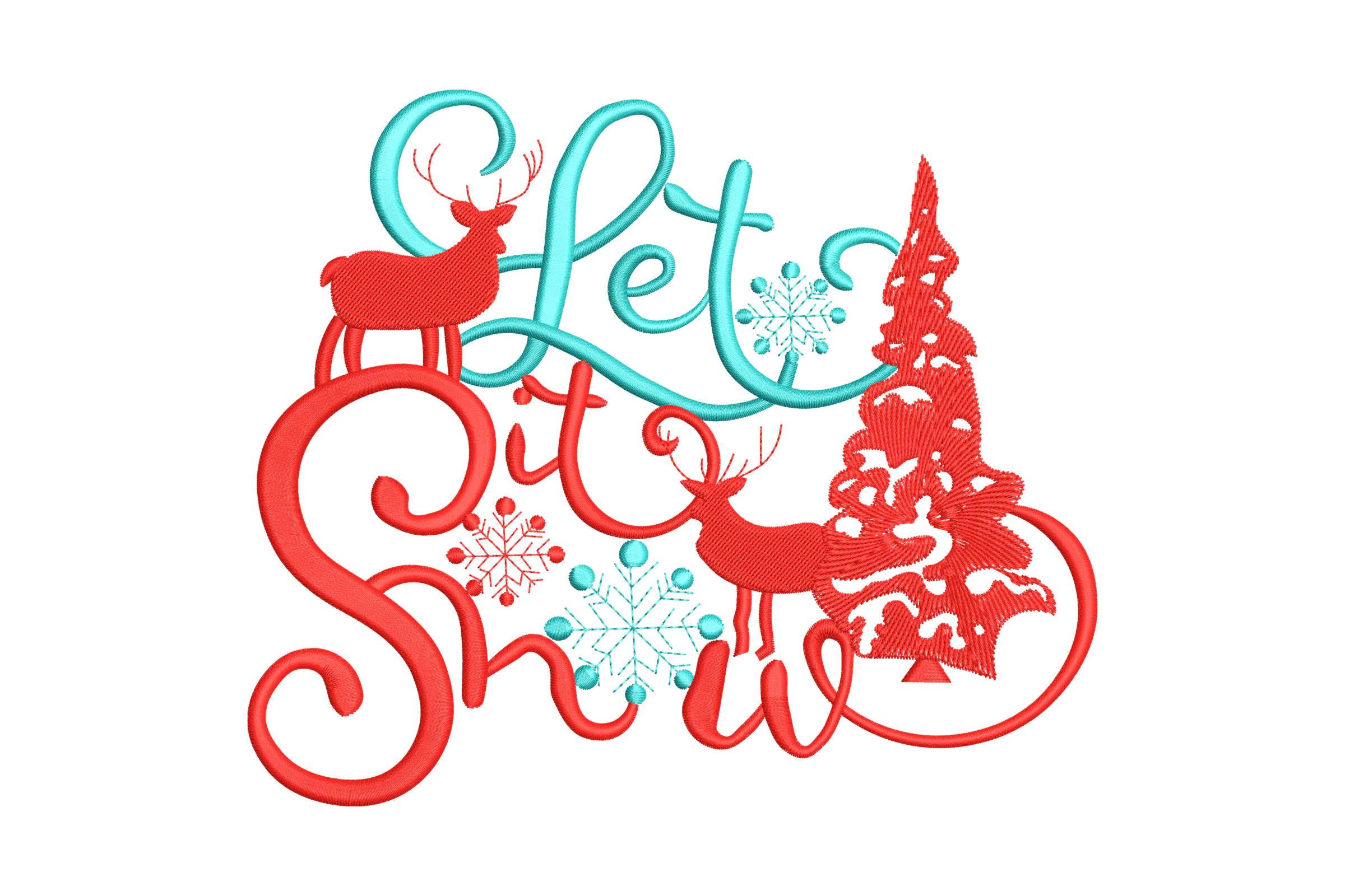 Let It Snow Embroidery Design File