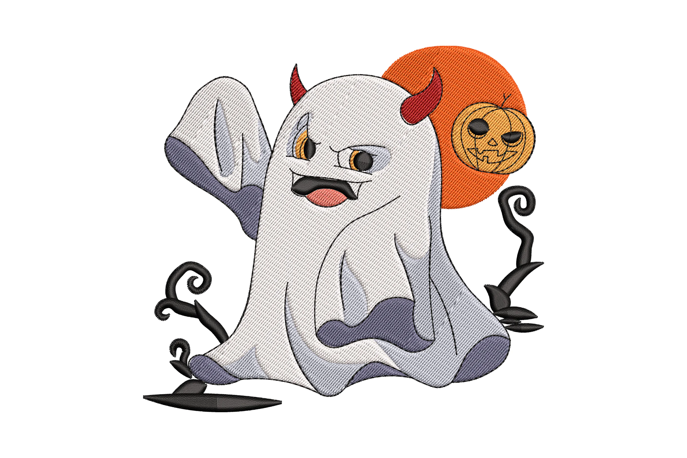 Cute Ghost Embroidery Design