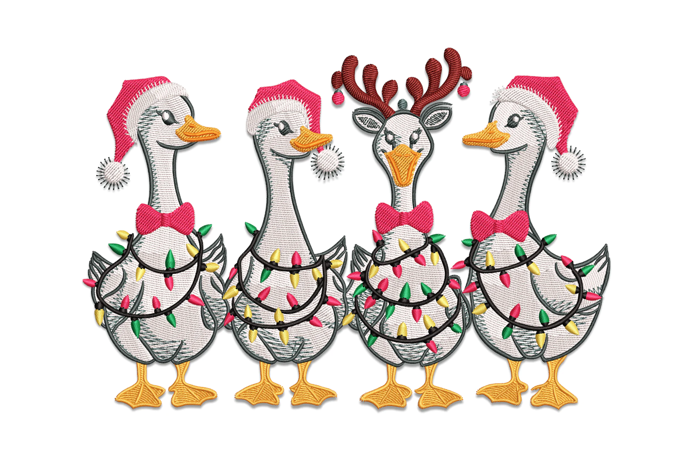Christmas Duck Embroidery Pattern