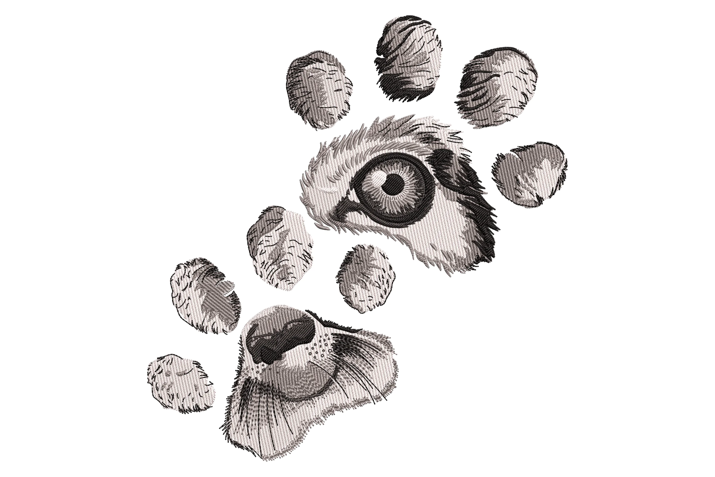 Cat Paw Print Embroidery Design