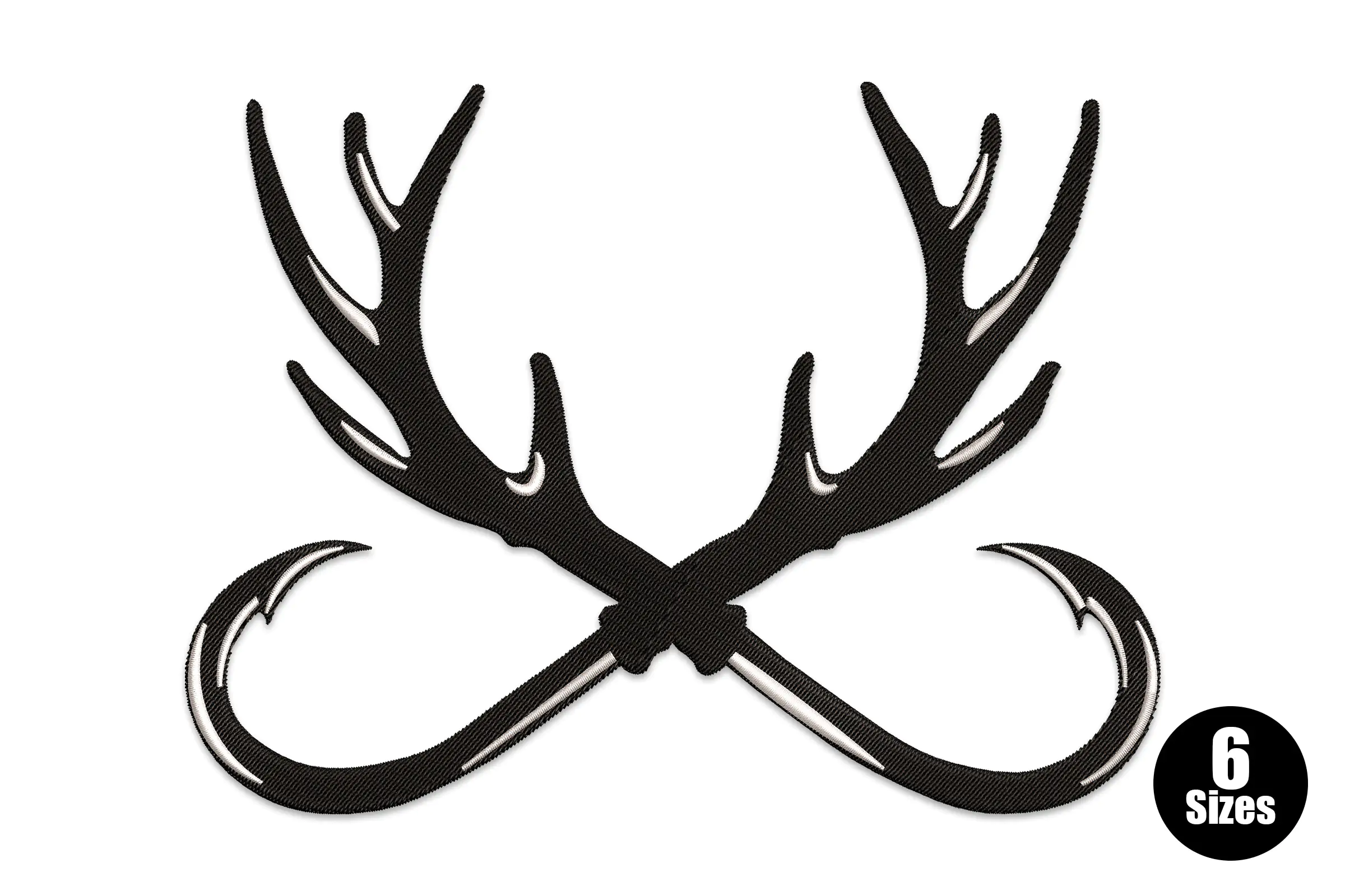 Hunting and Fishing Embroidery Design