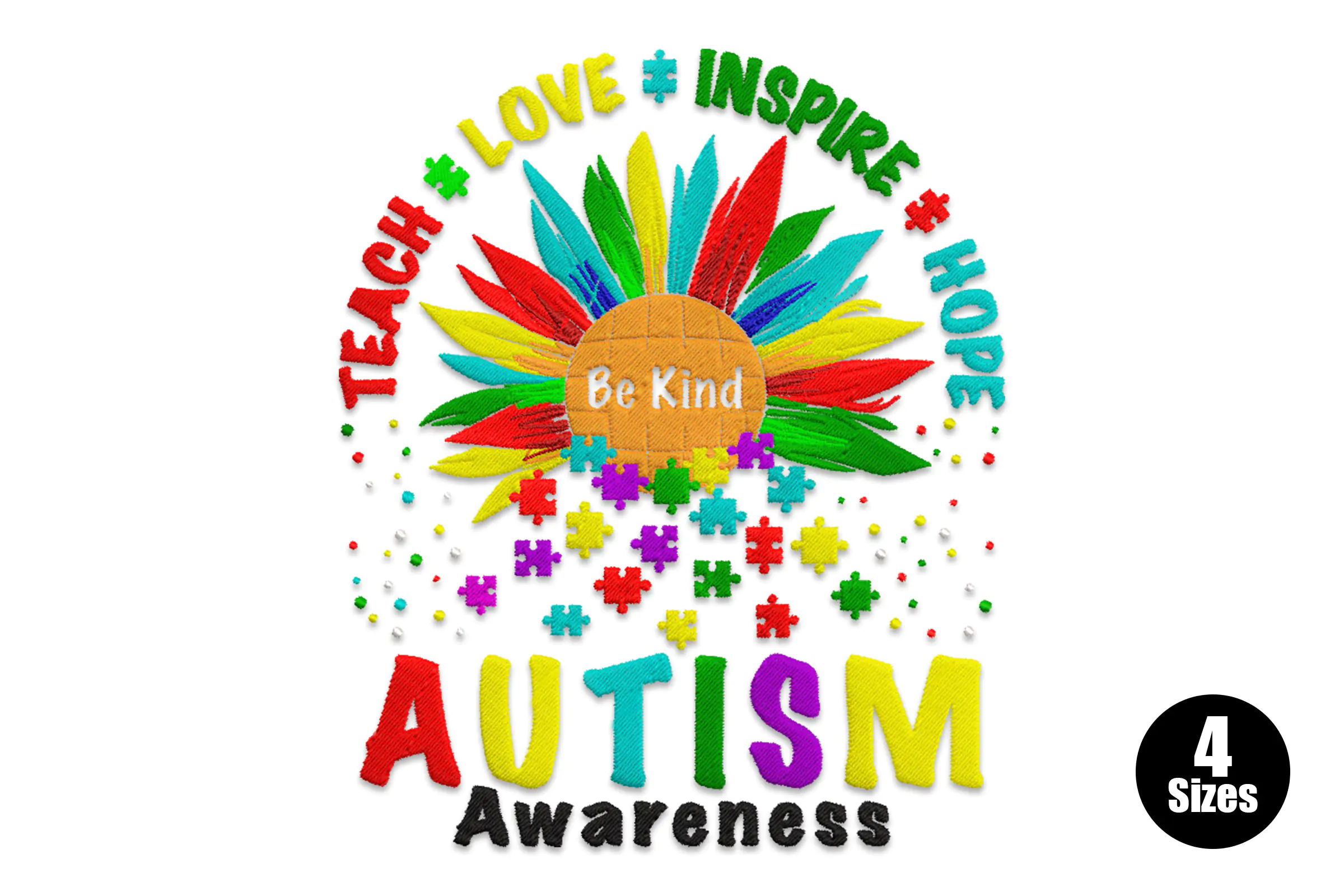 Autism Awareness Embroidery File