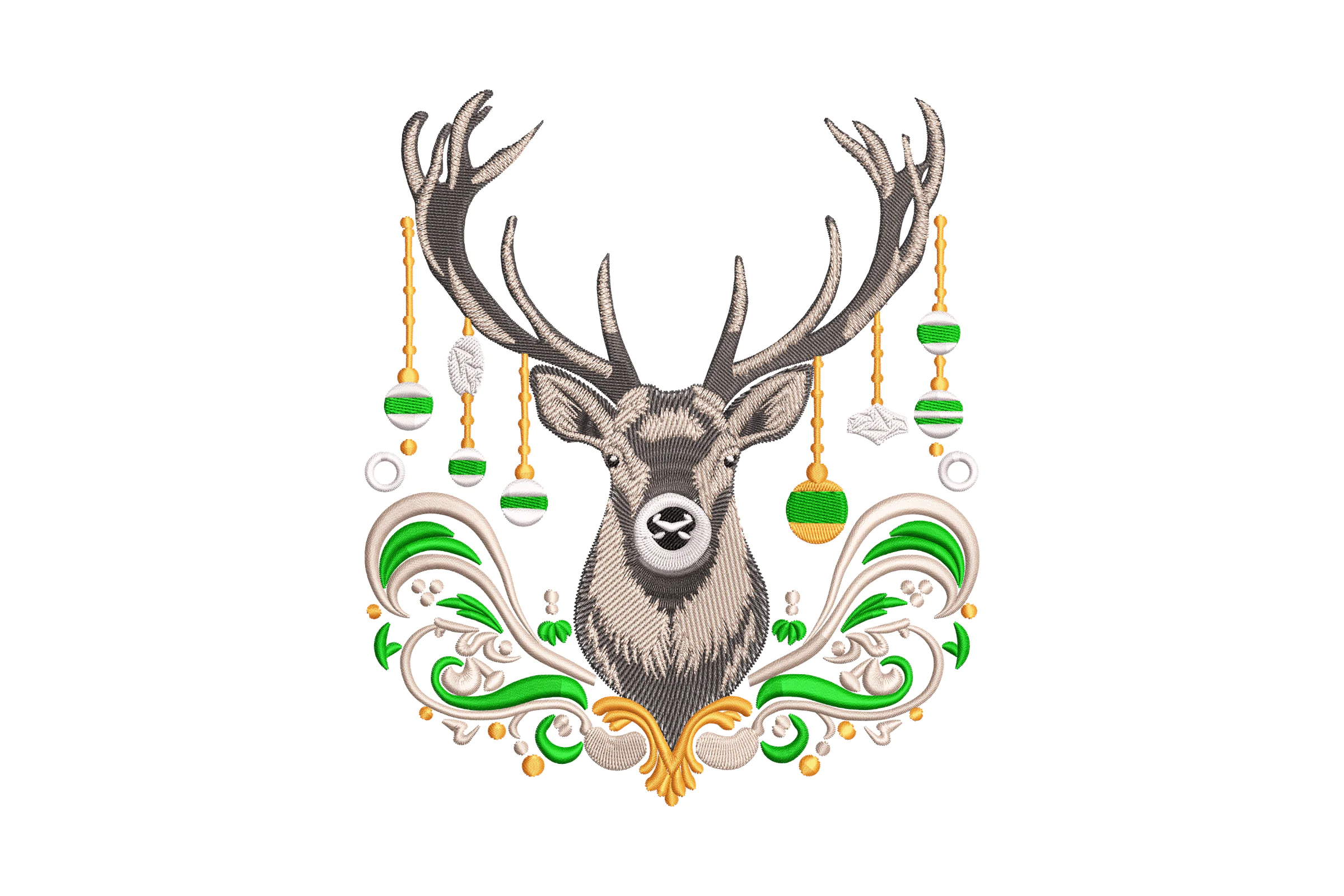 Christmas Reindeer Digital Embroidery Design Pattern