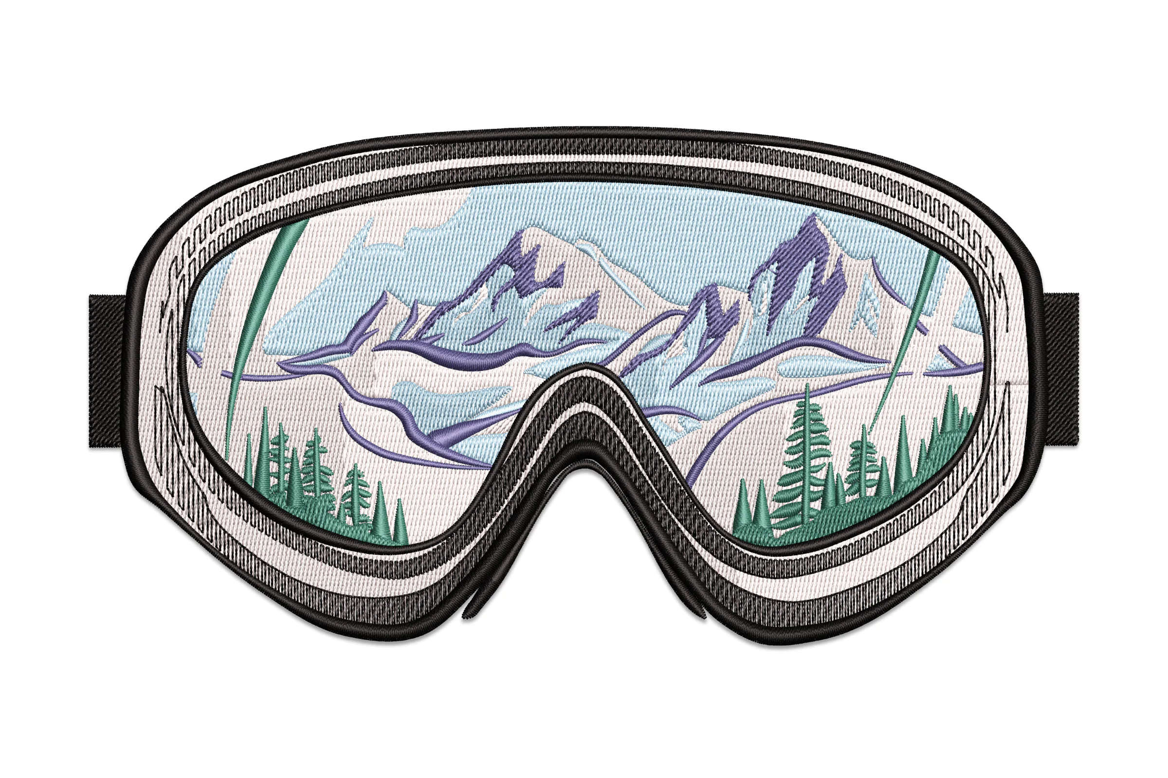 Ski Mask Mountains Embroidery Design