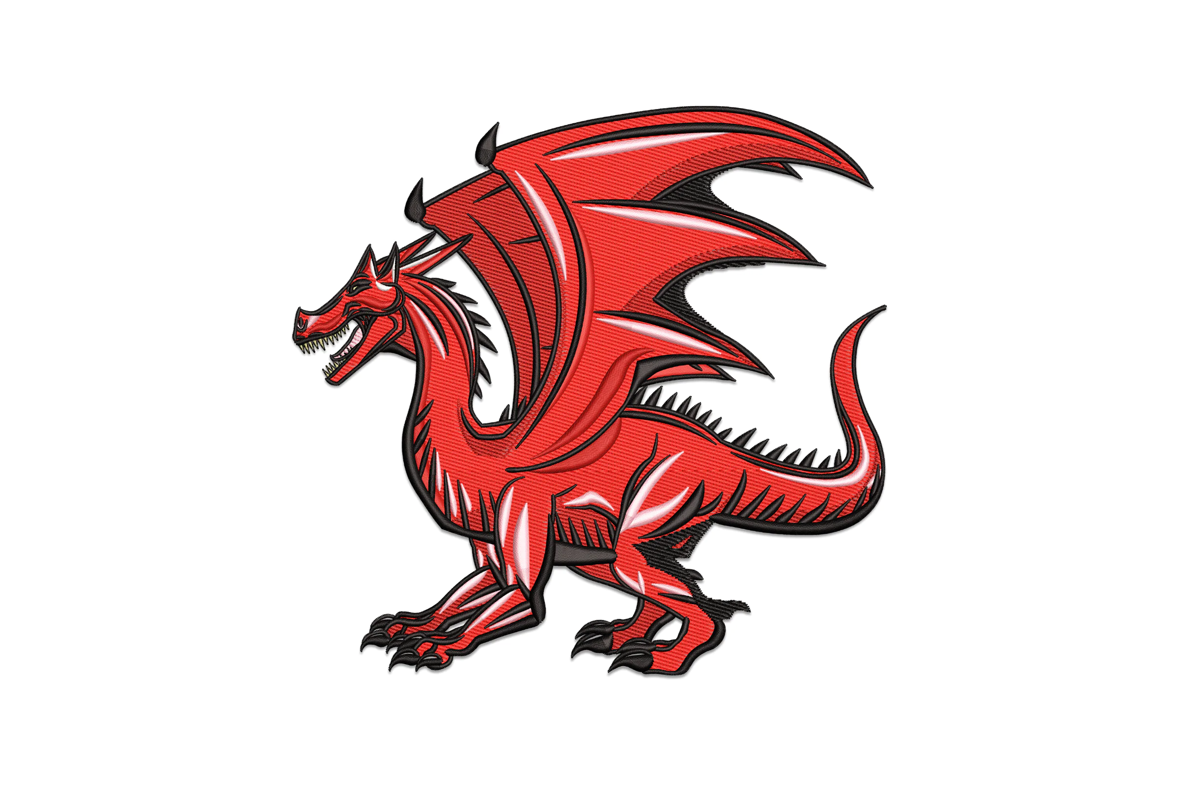 Red Dragon Machine Embroidery Design