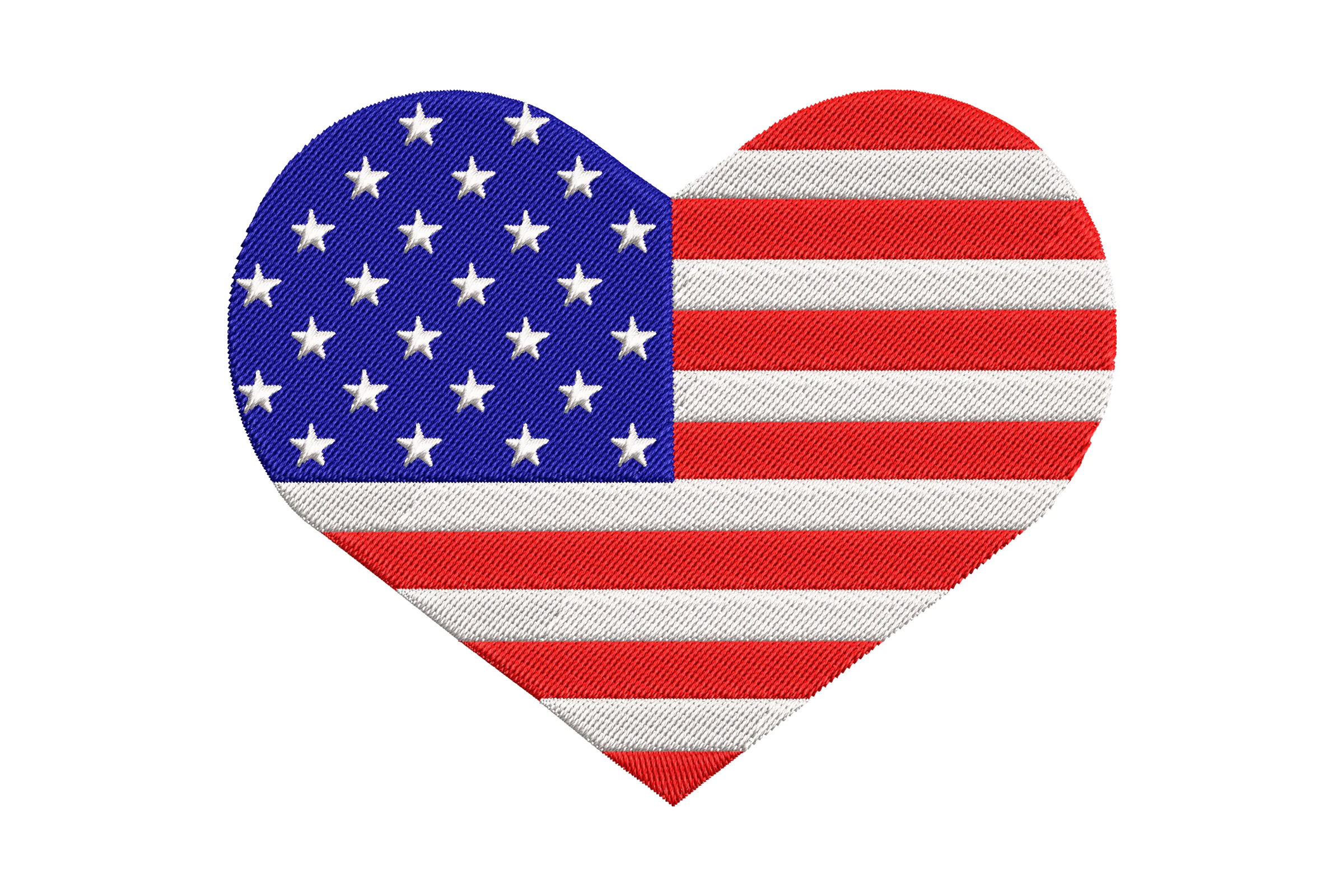 American Flag Heart Embroidery Design File