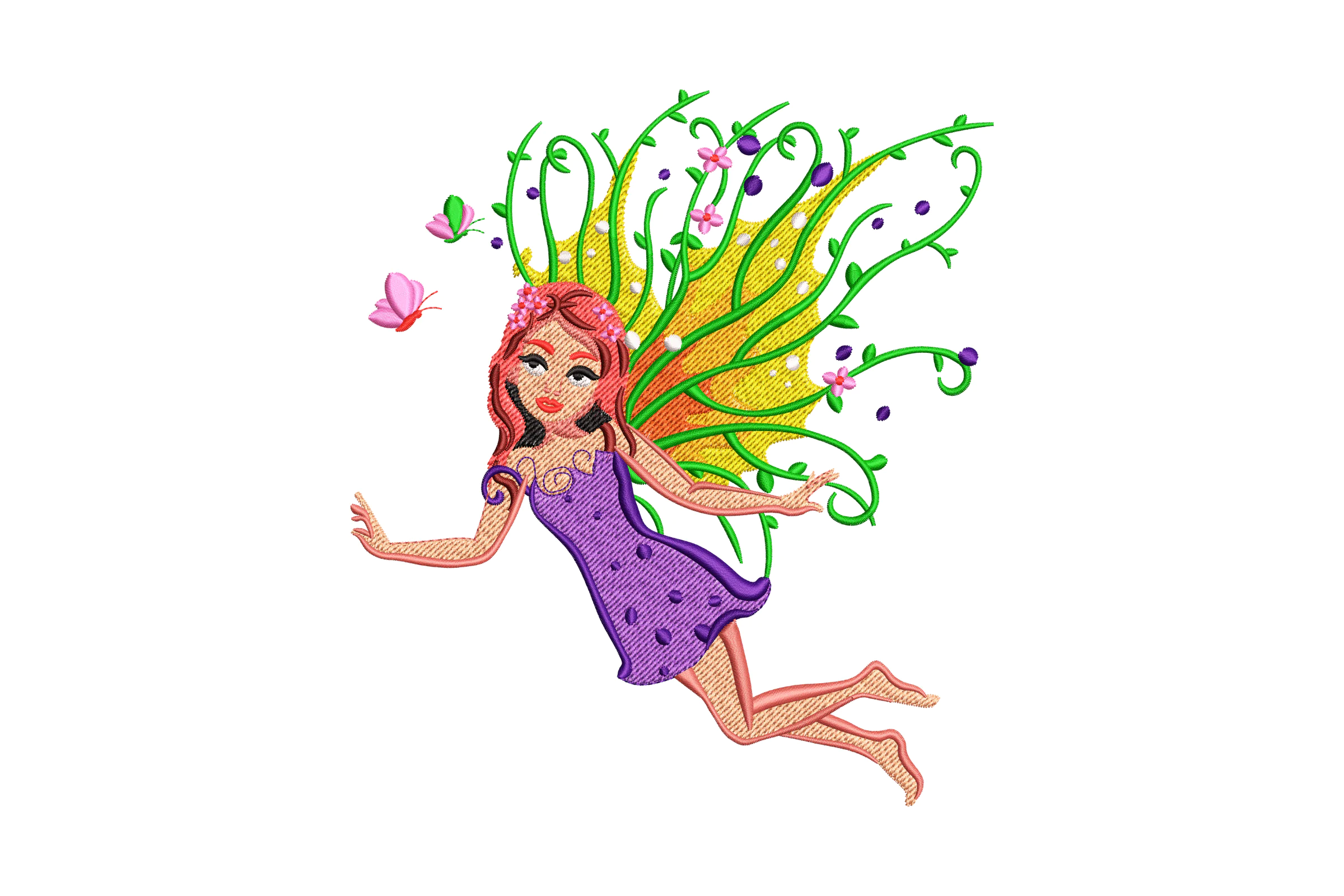 Beautiful Flying Fairy Embroidery Design
