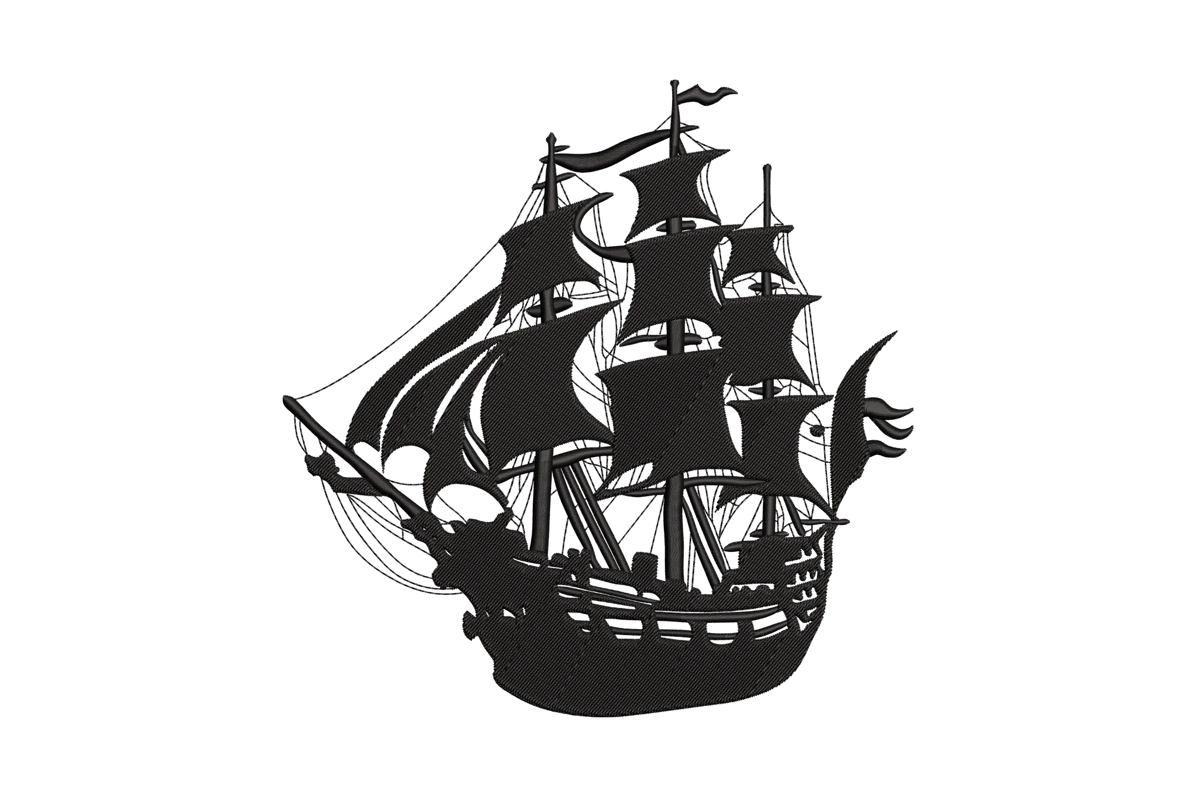 Pirate ship Embroidery Design