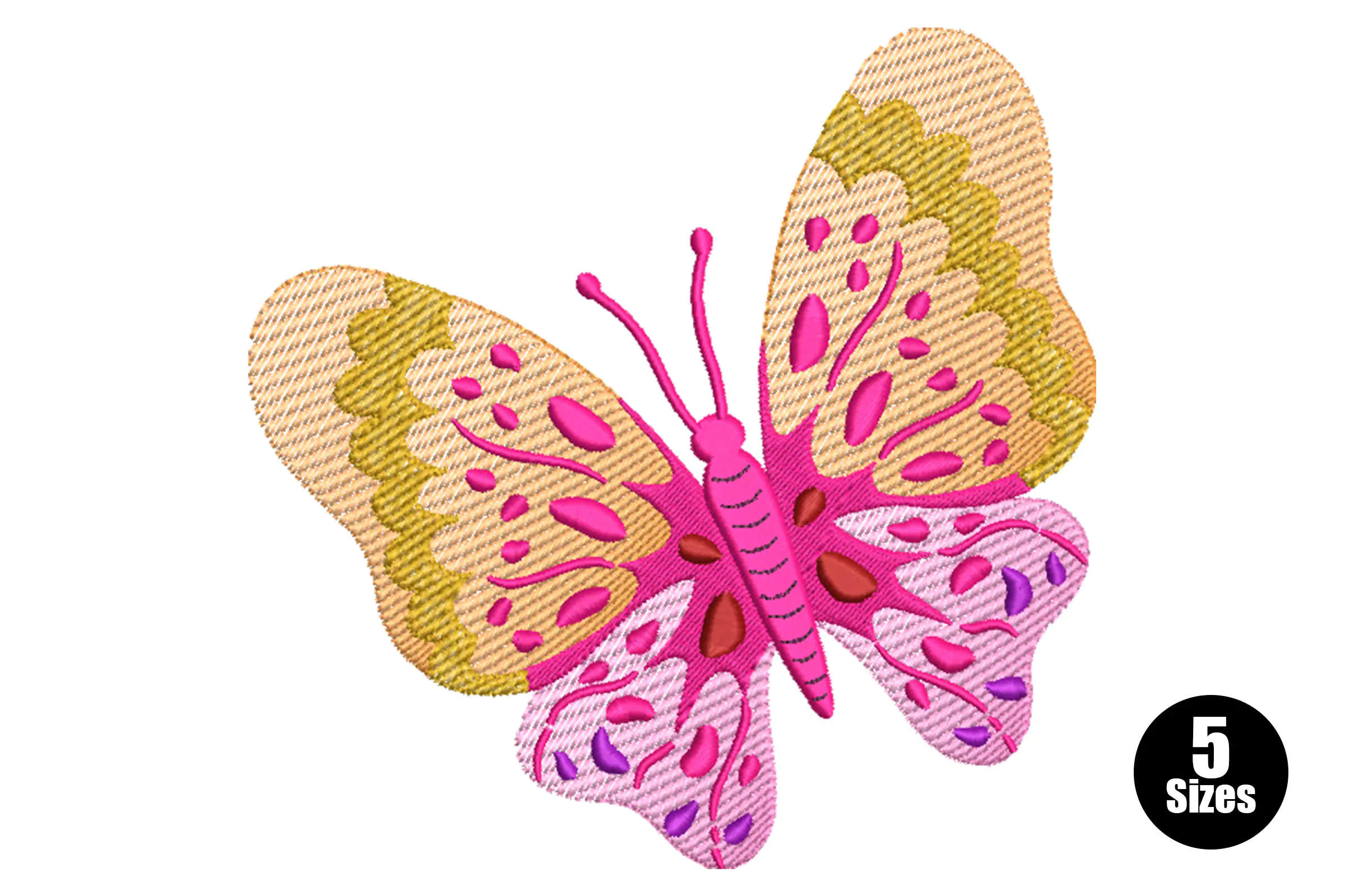 Flying Butterfly Embroidery Design
