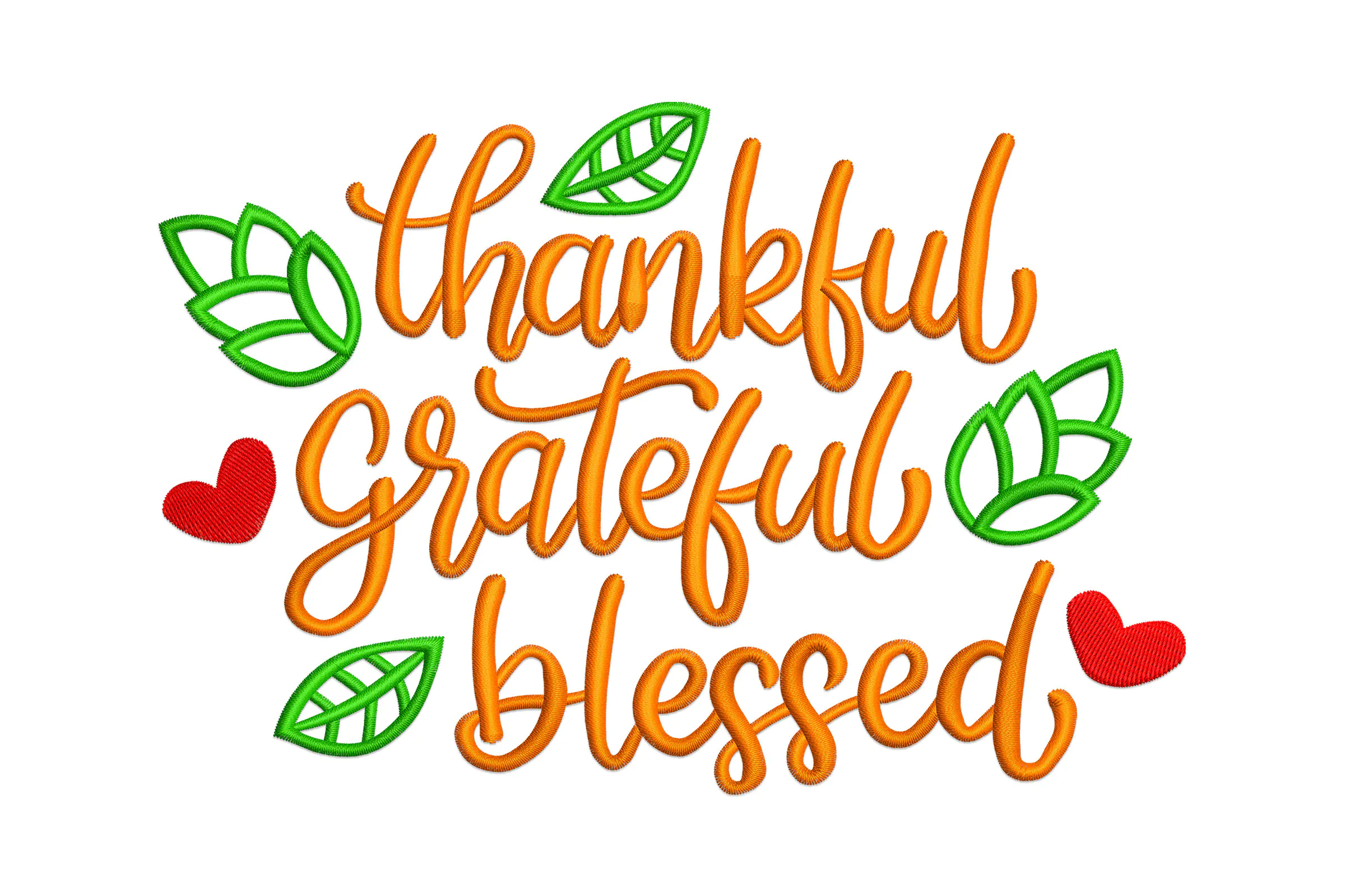 Thankful Grateful Blessed Embroidery Design