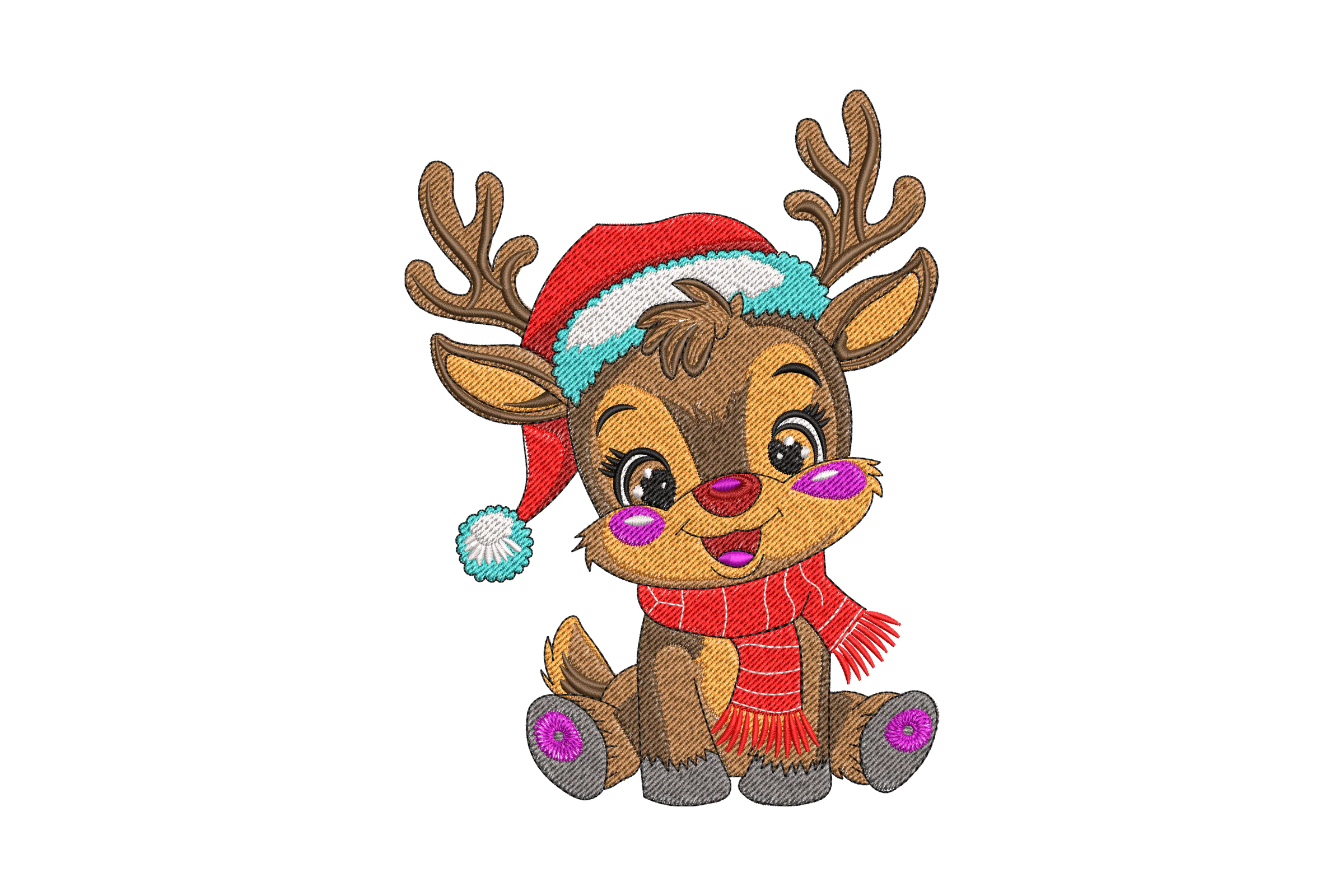 Christmas Baby Reindeer Embroidery Design