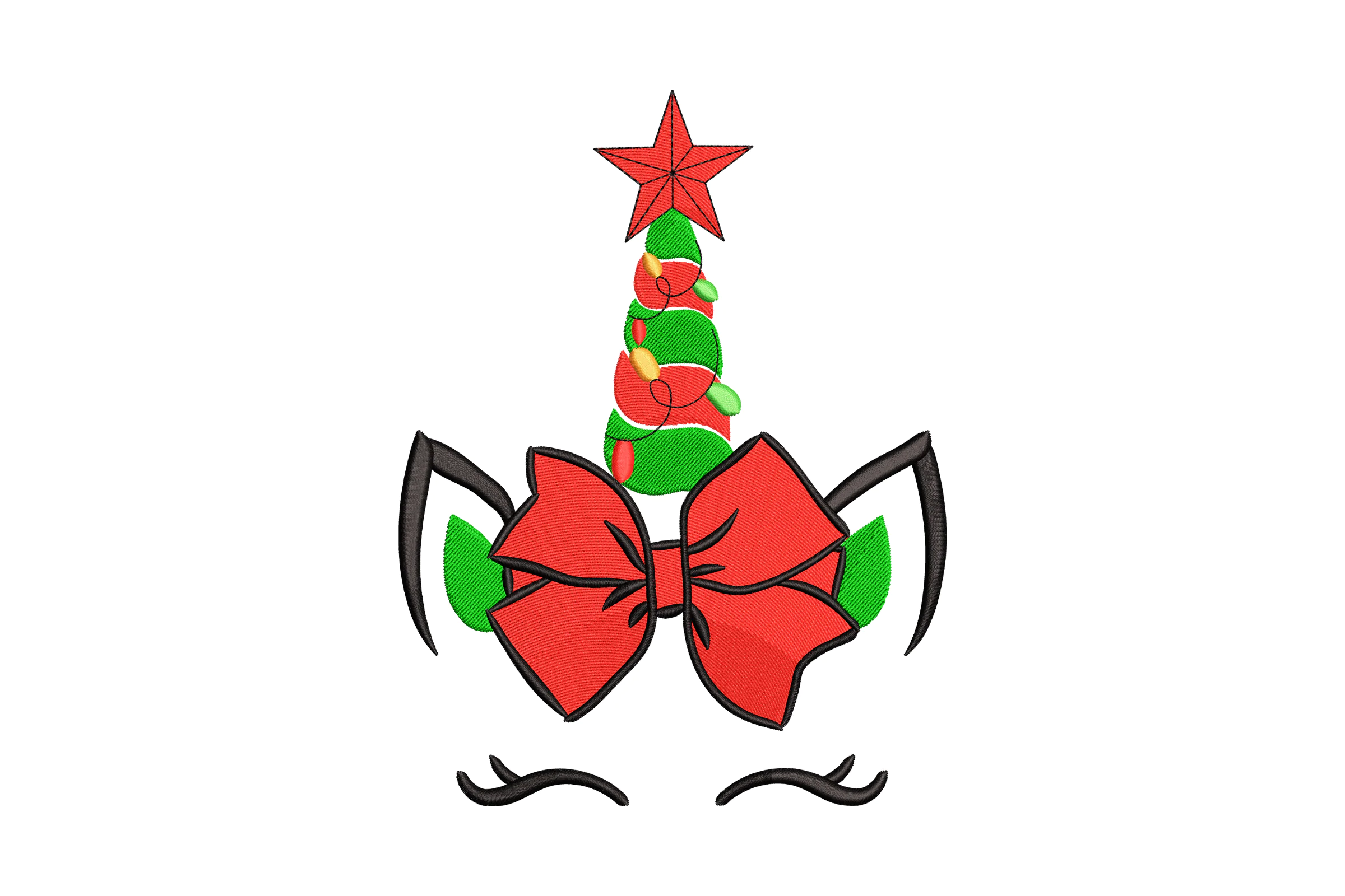 Christmas Unicorn Embroidery Design Pattern