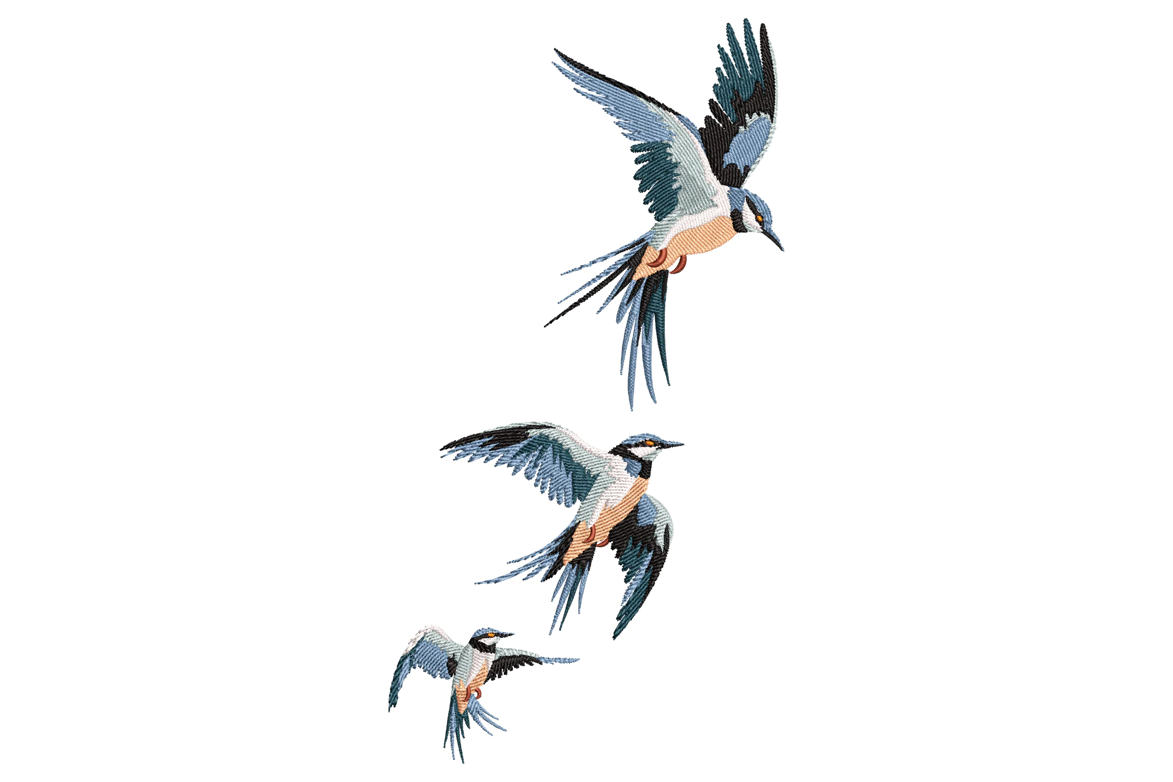 Soaring Swallows Embroidery Design
