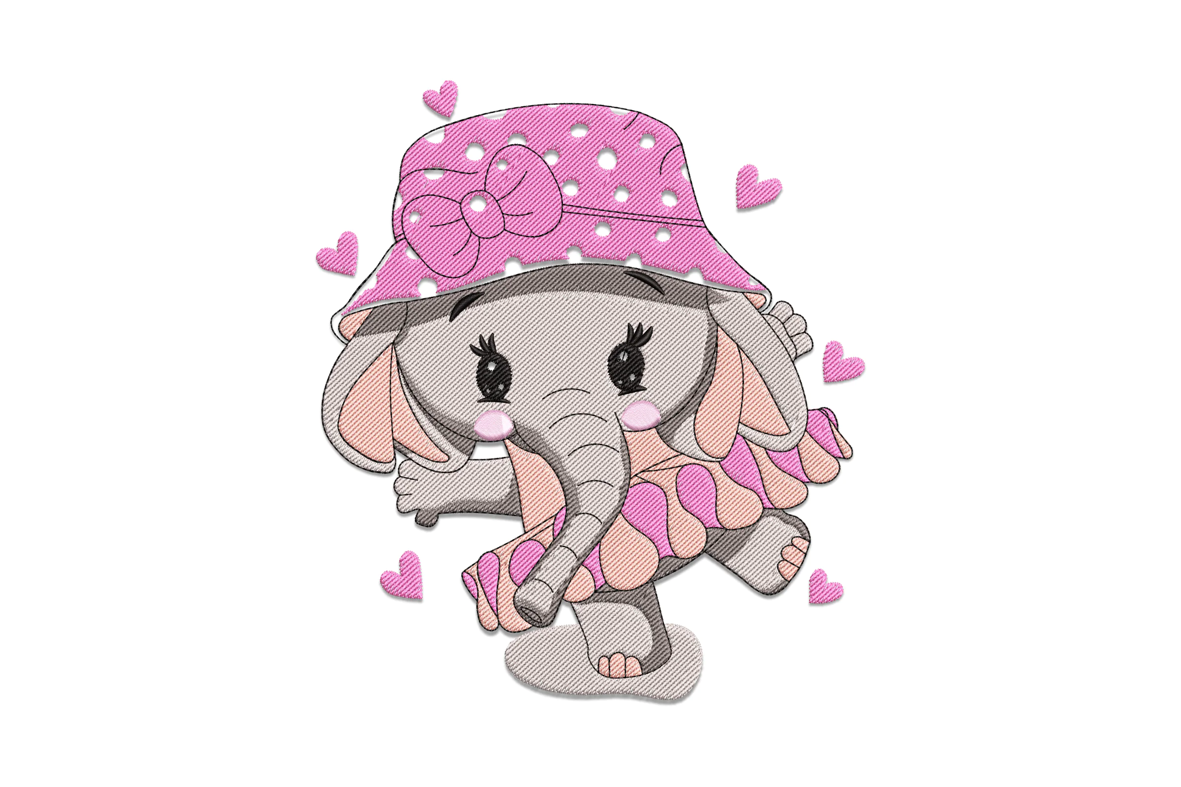 Elephant Ballerina Embroidery Design