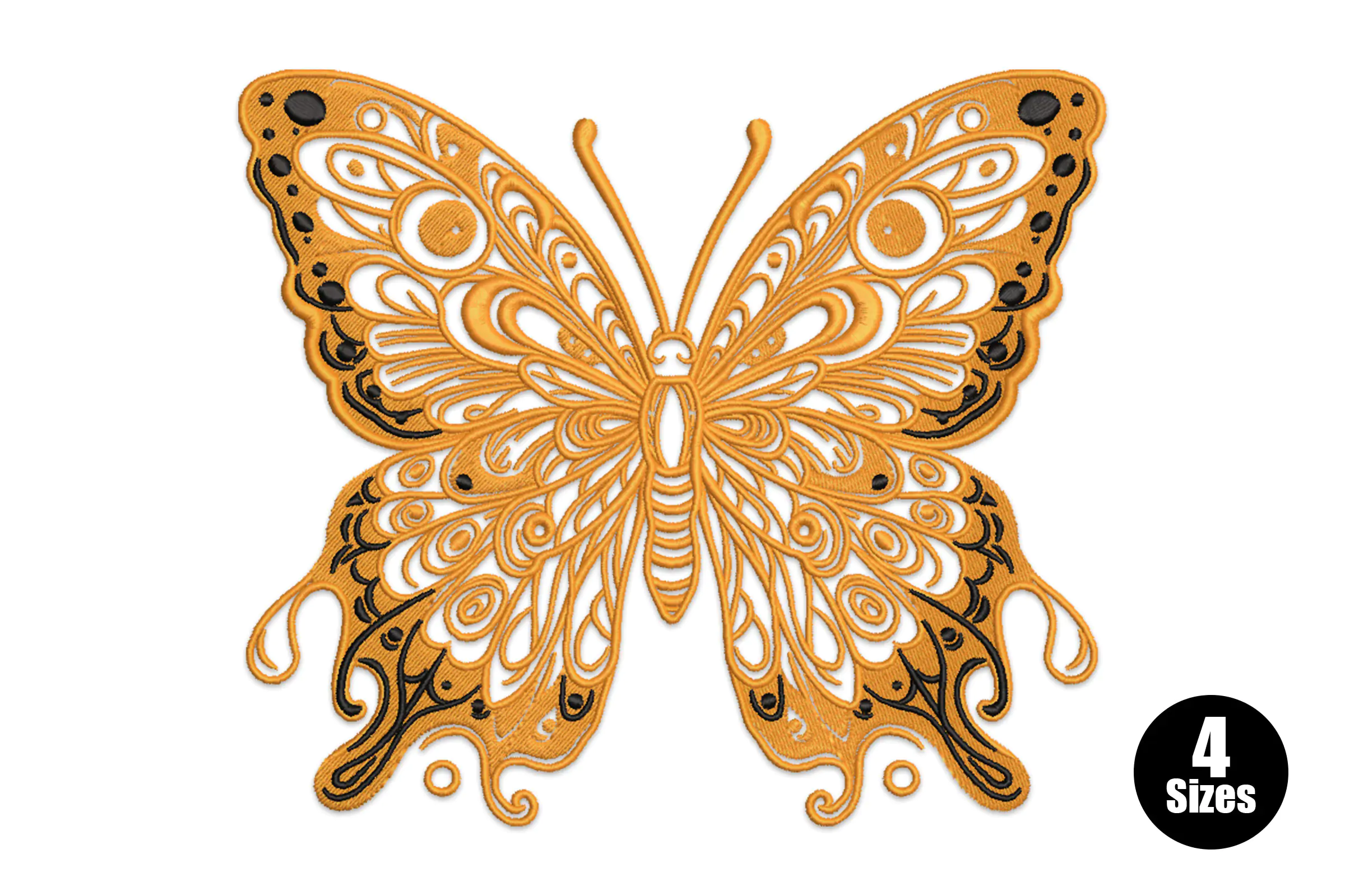 Duo Butterfly Embroidery Machine Design