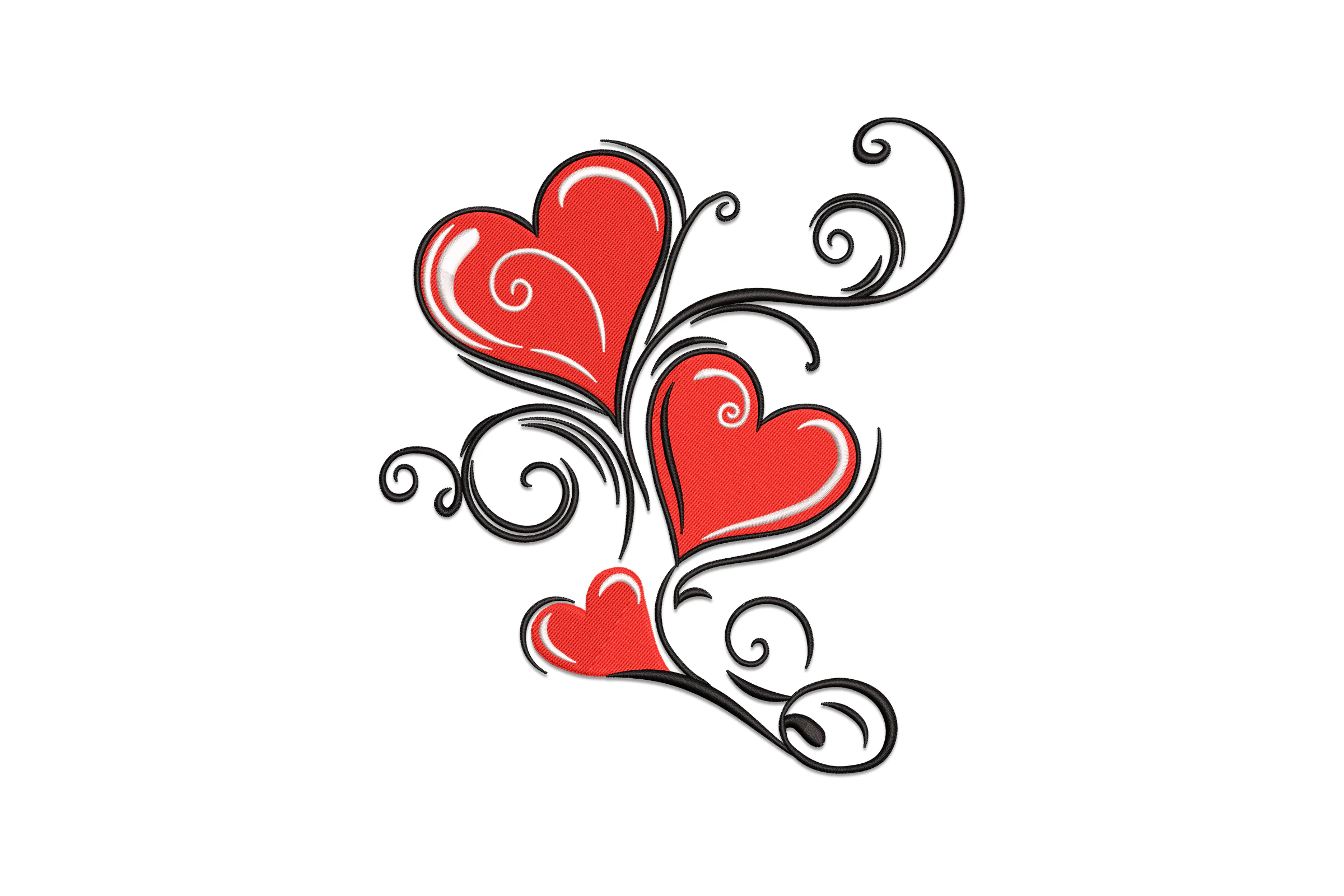 Love Heart Floral Embroidery