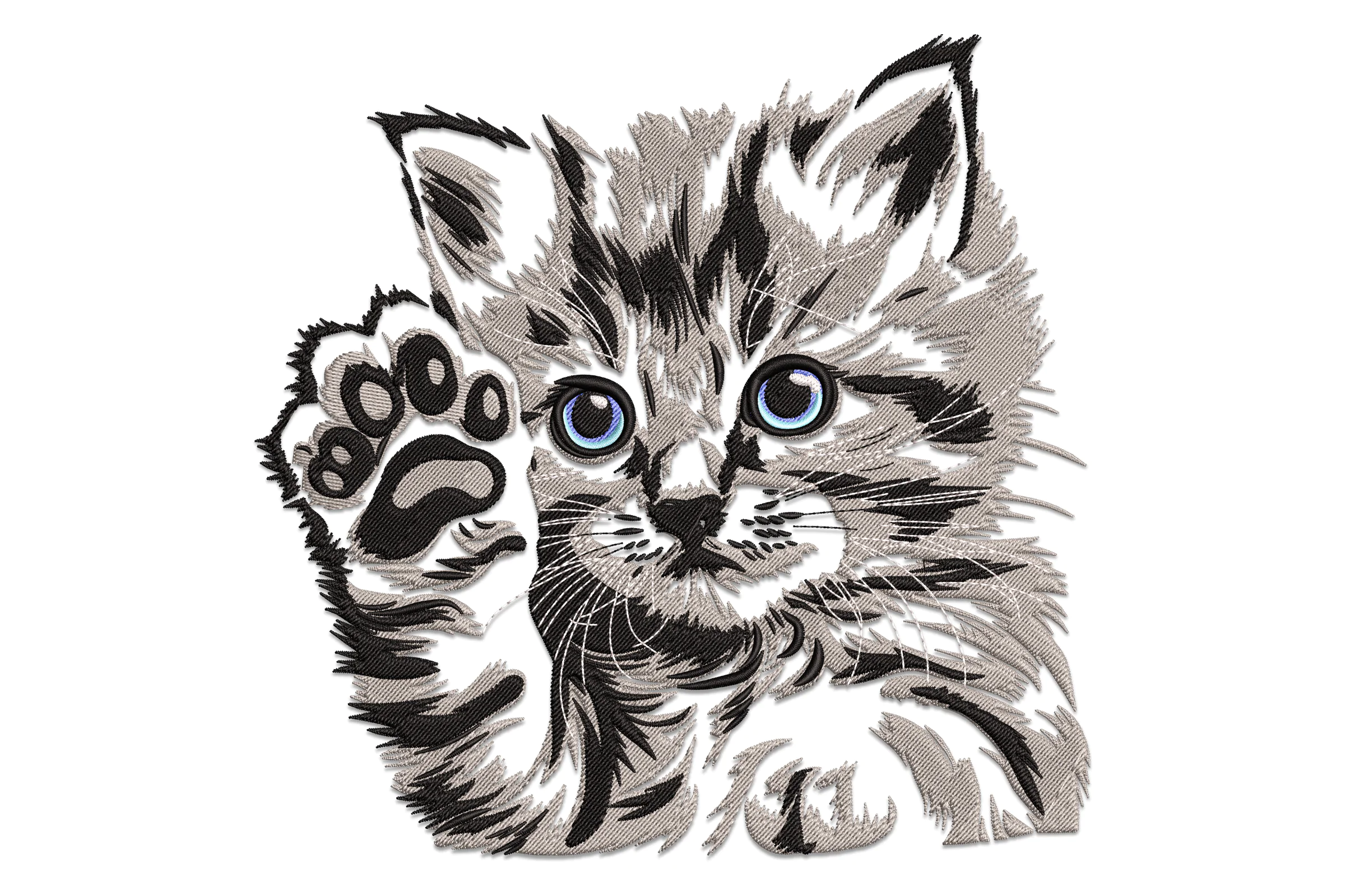 Cute Kitten Machine Embroidery Design