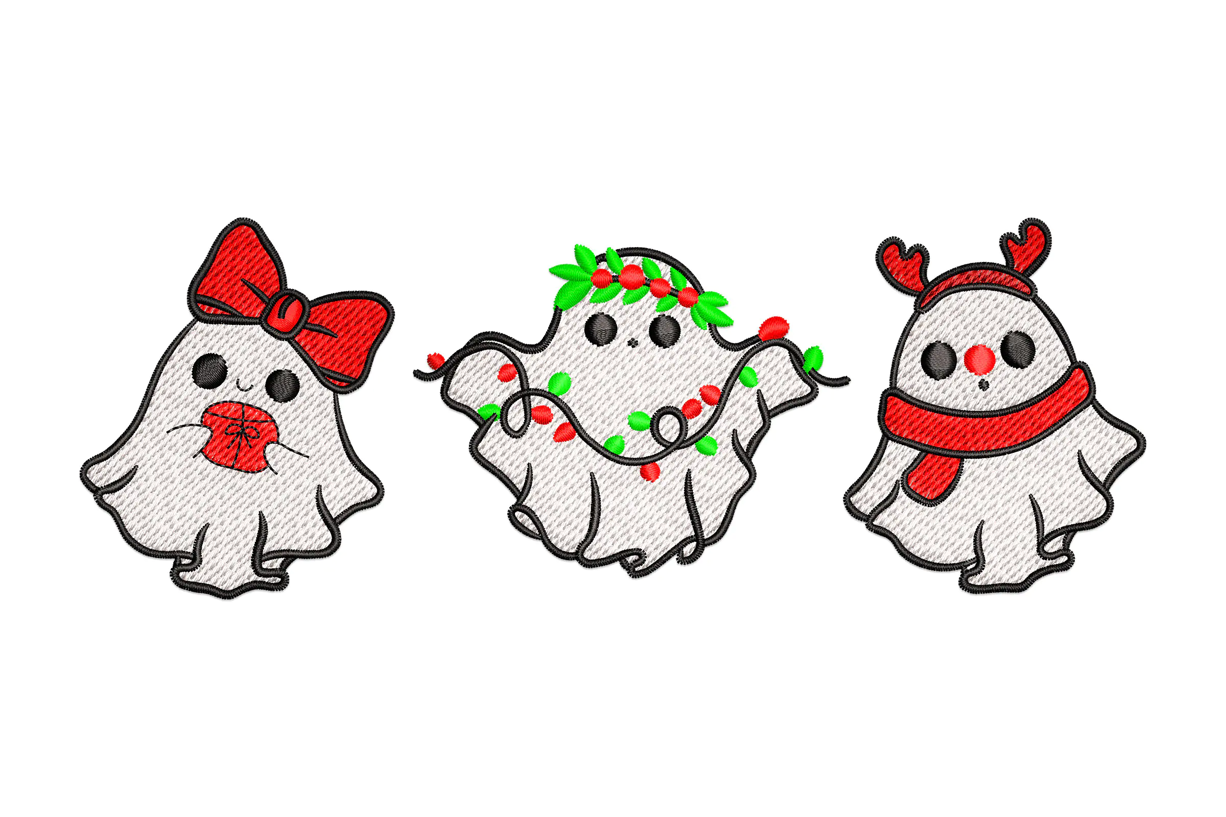 Santa Ghost, Christmas Ghost Embroidery Design