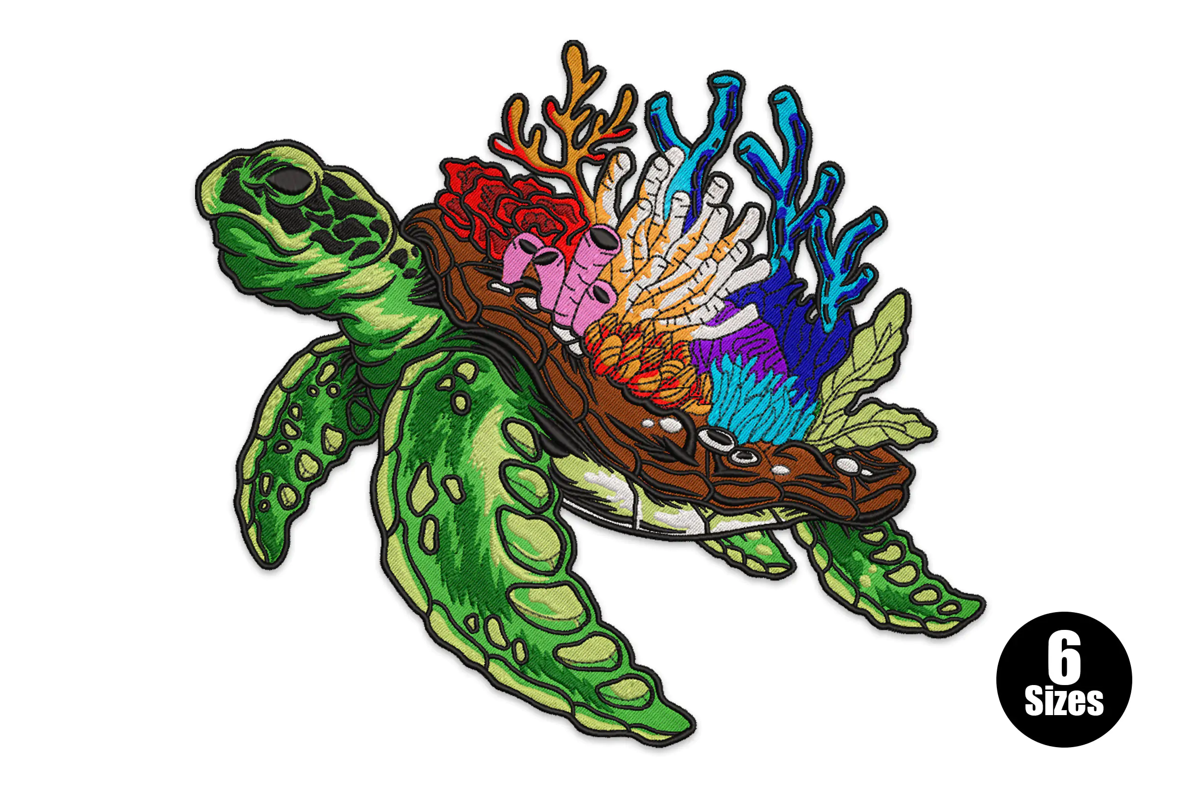 Cute Little Sea Turtle Embroidery Design