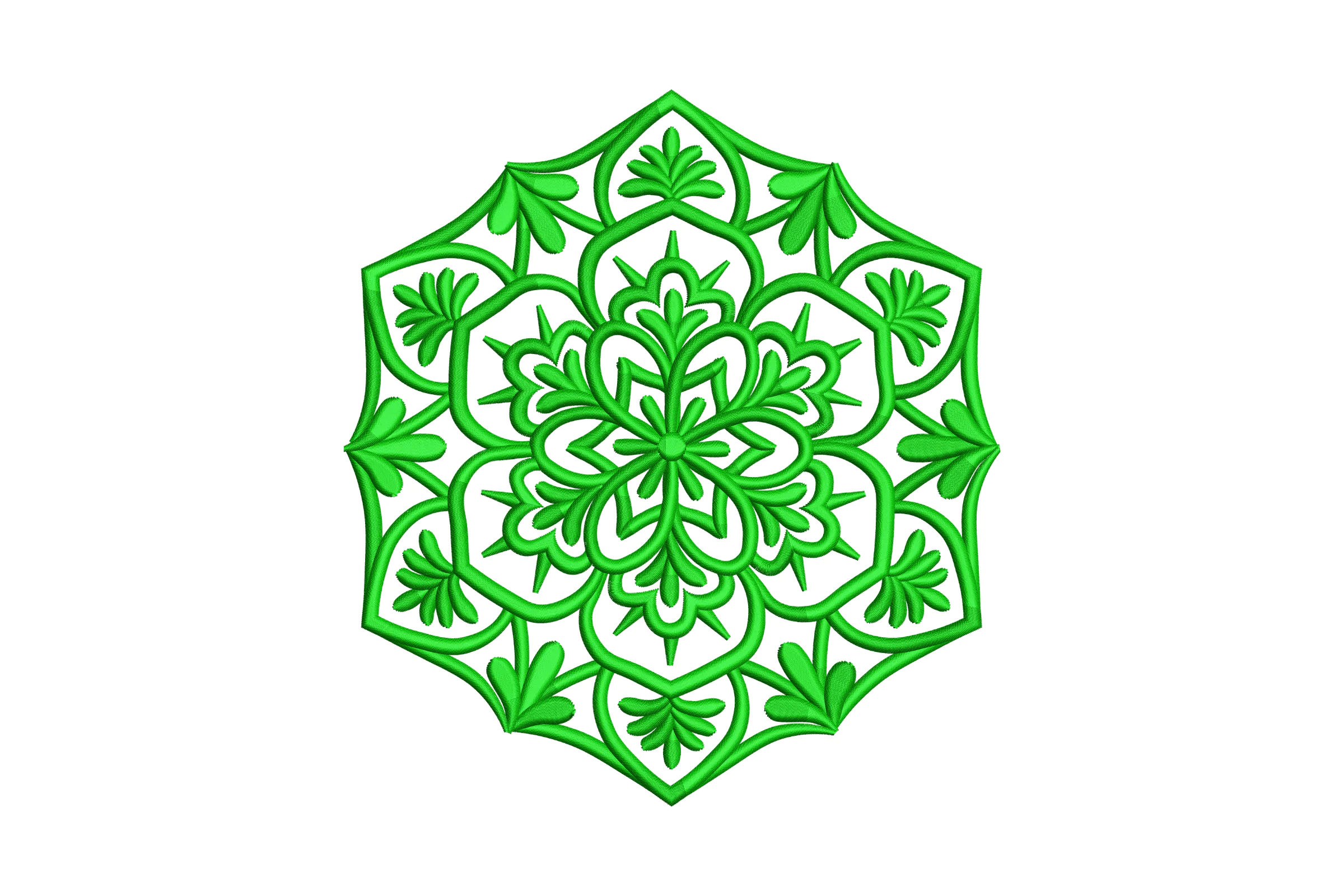 Green Mandala Embroidery Design