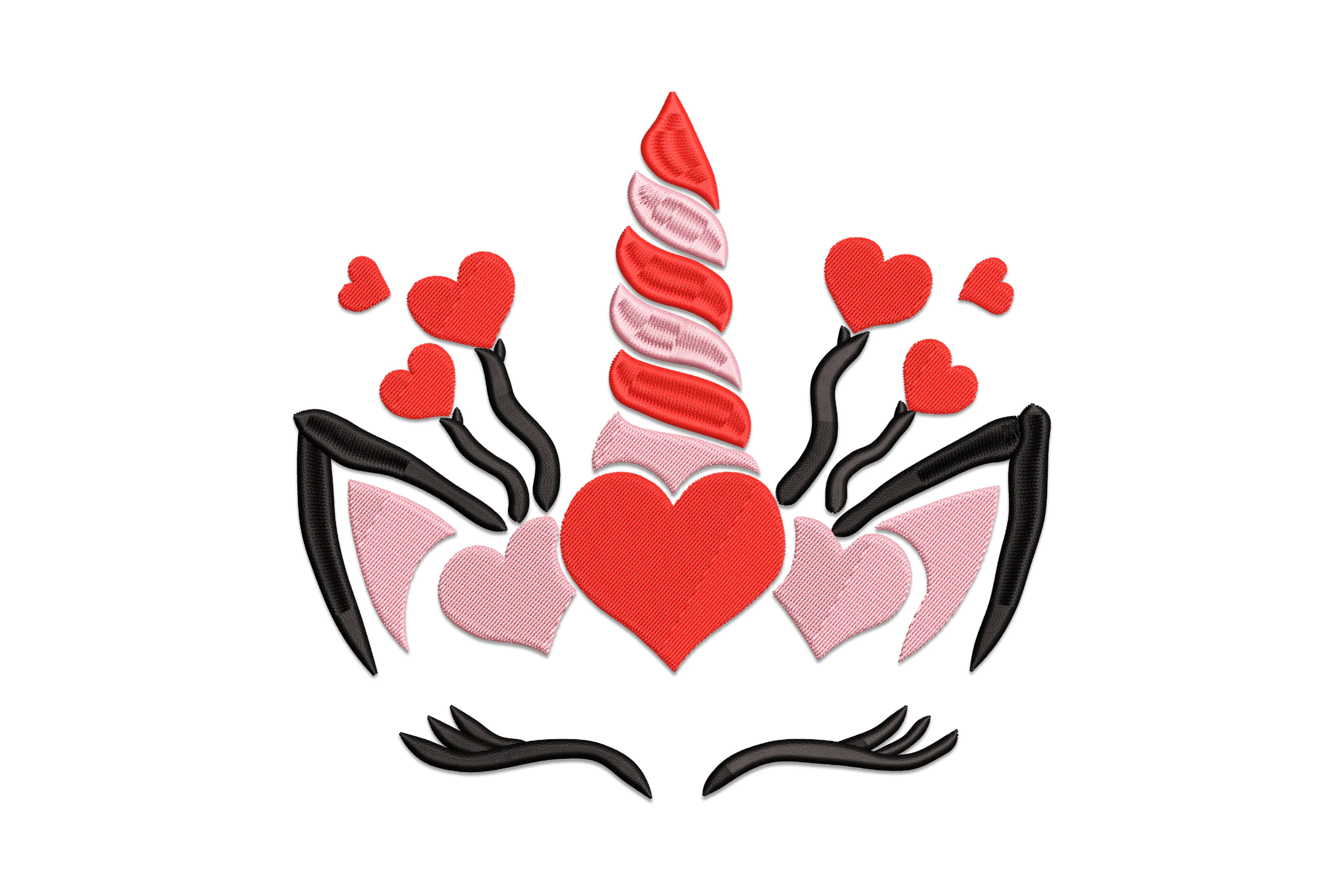 Valentine's Unicorn Love Embroidery Design