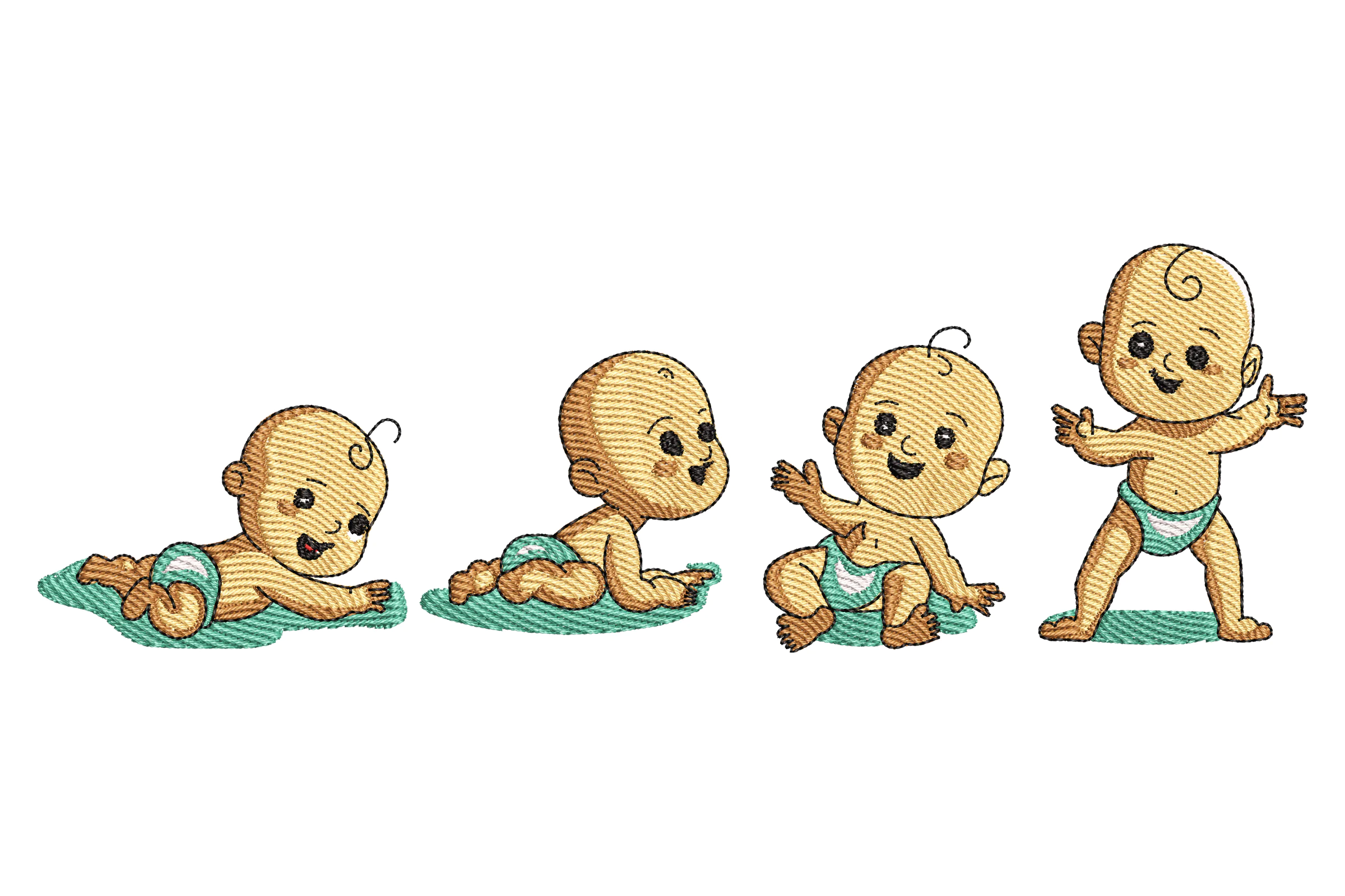 Baby Growth Stages Embroidery Design