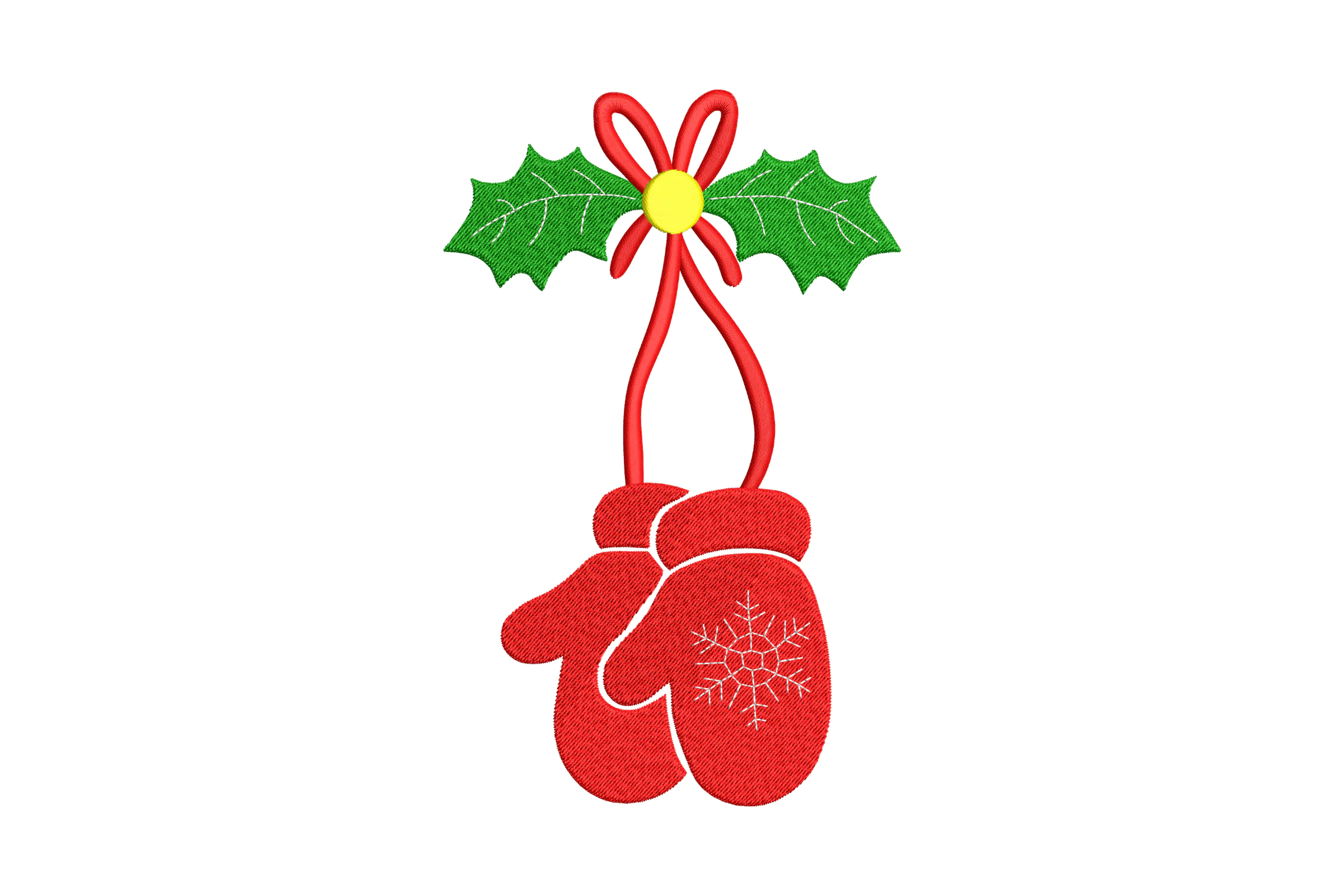 Christmas Mittens Embroidery Design