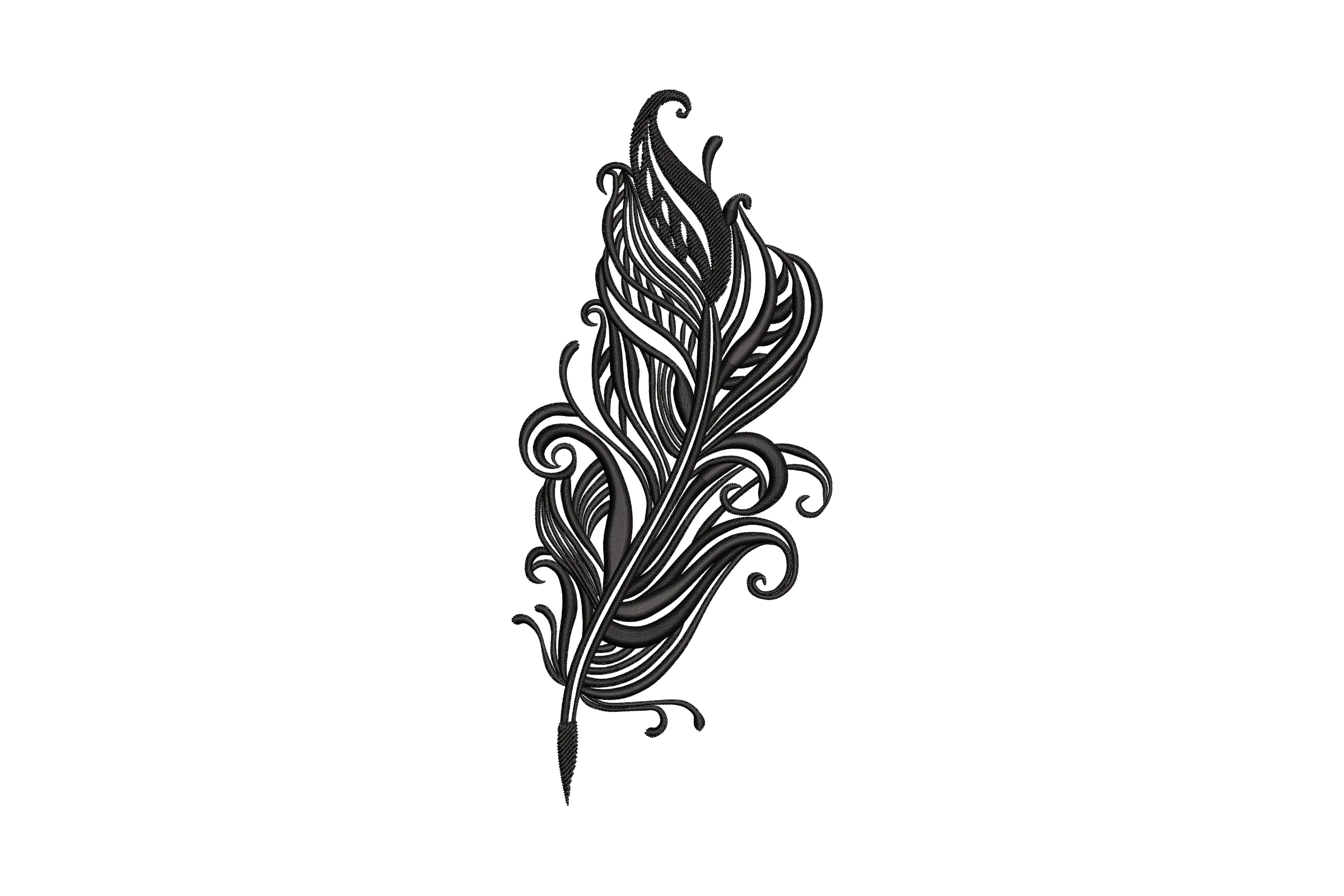 Beautiful Feather Machine Embroidery Design