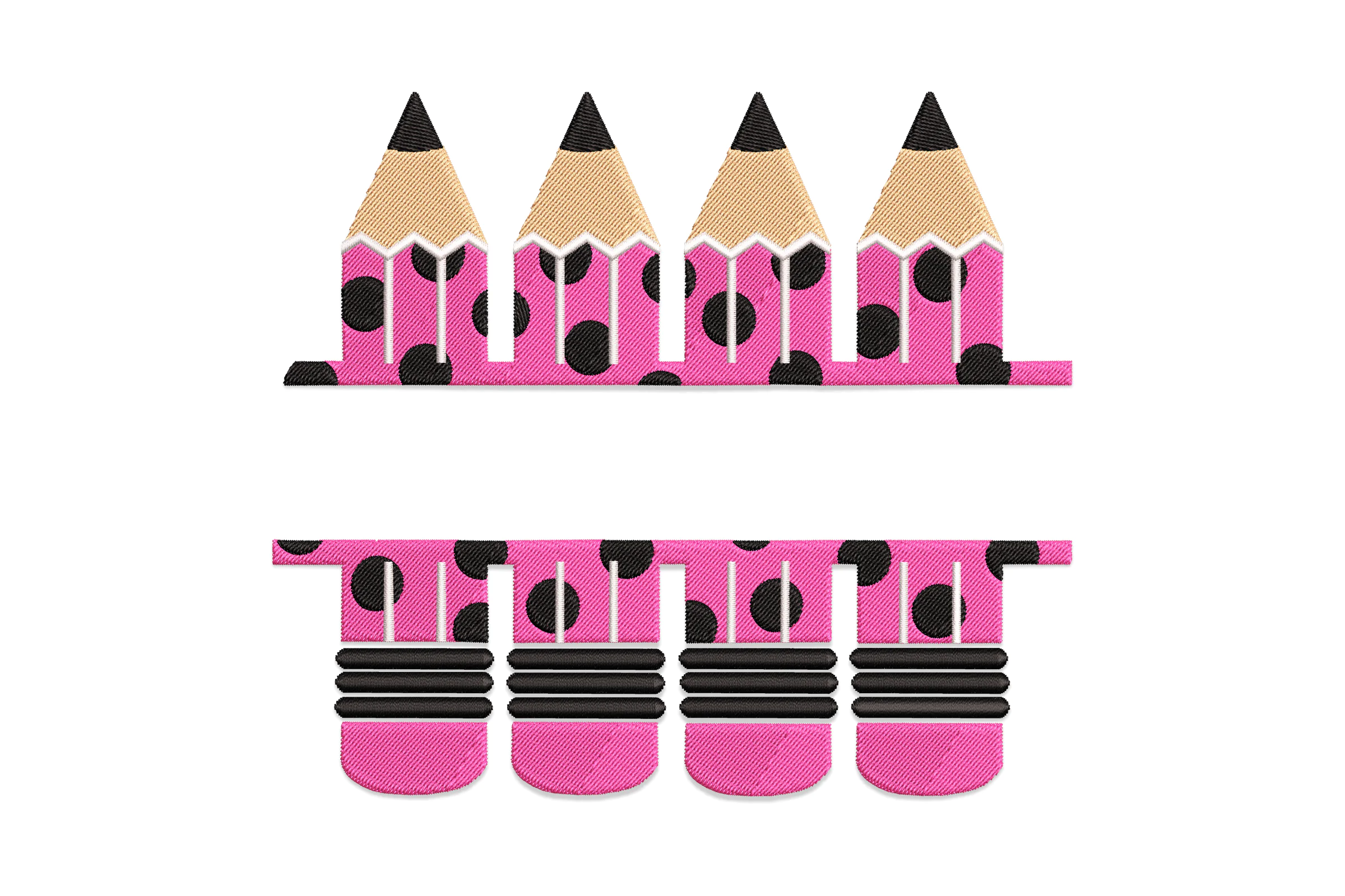 Teacher Crayon Split Monogram Embroidery Design