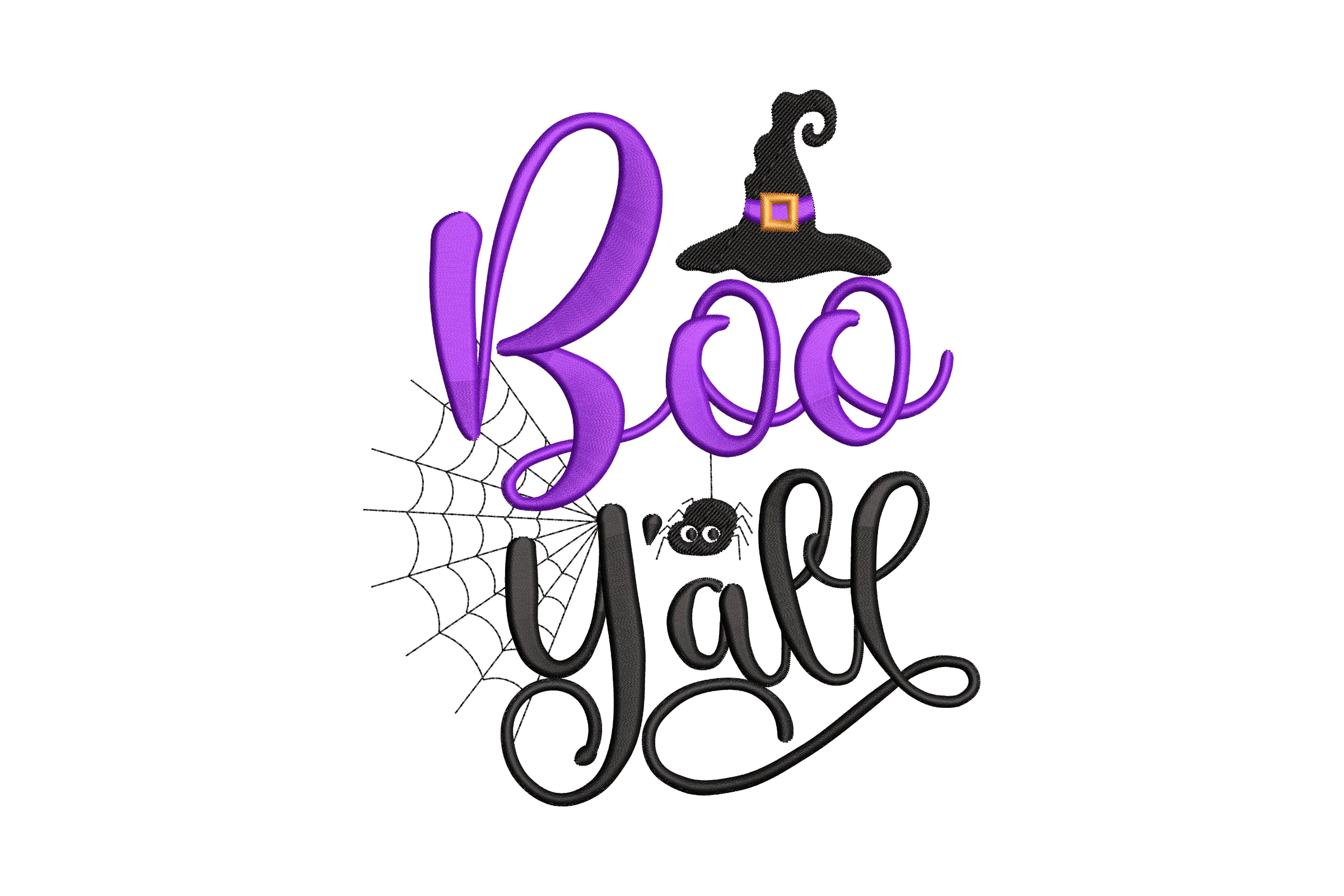 Halloween Boo Y'all Spider - Applique Embroidery Design