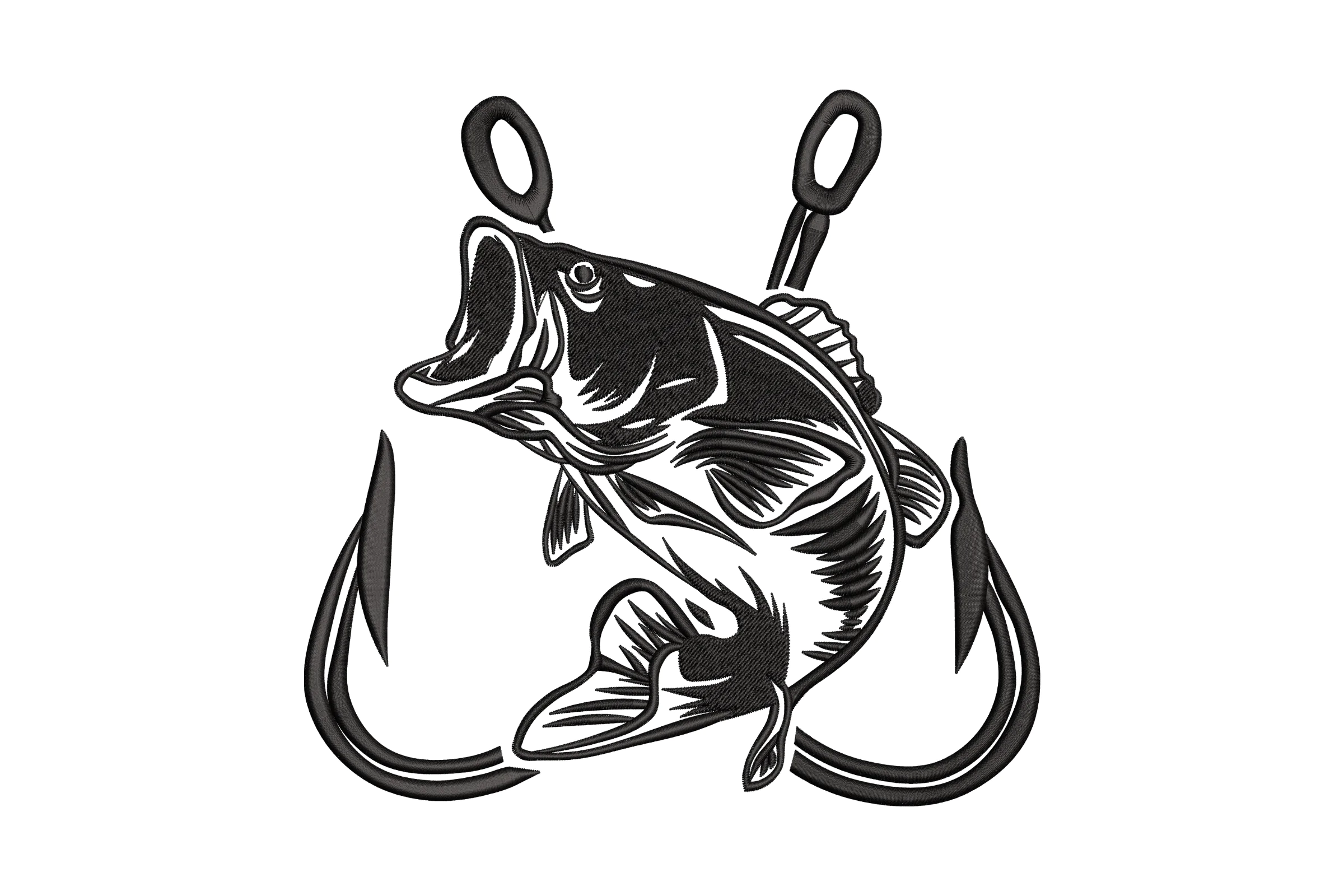 Fishing Logo - Machine Embroidery Design