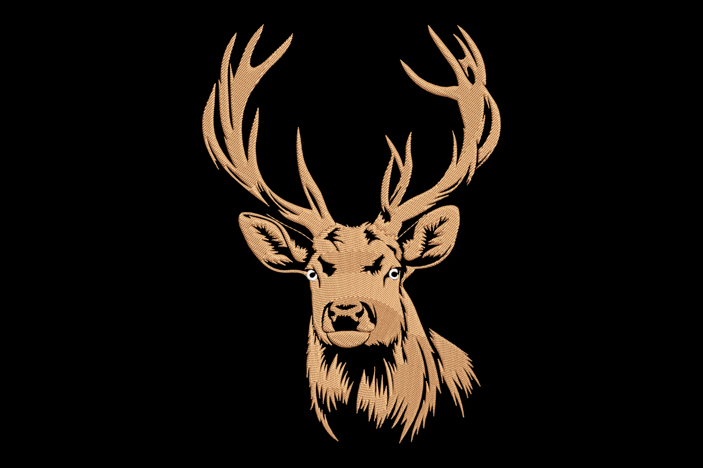 Majestic Deer Head Embroidery Design Pattern